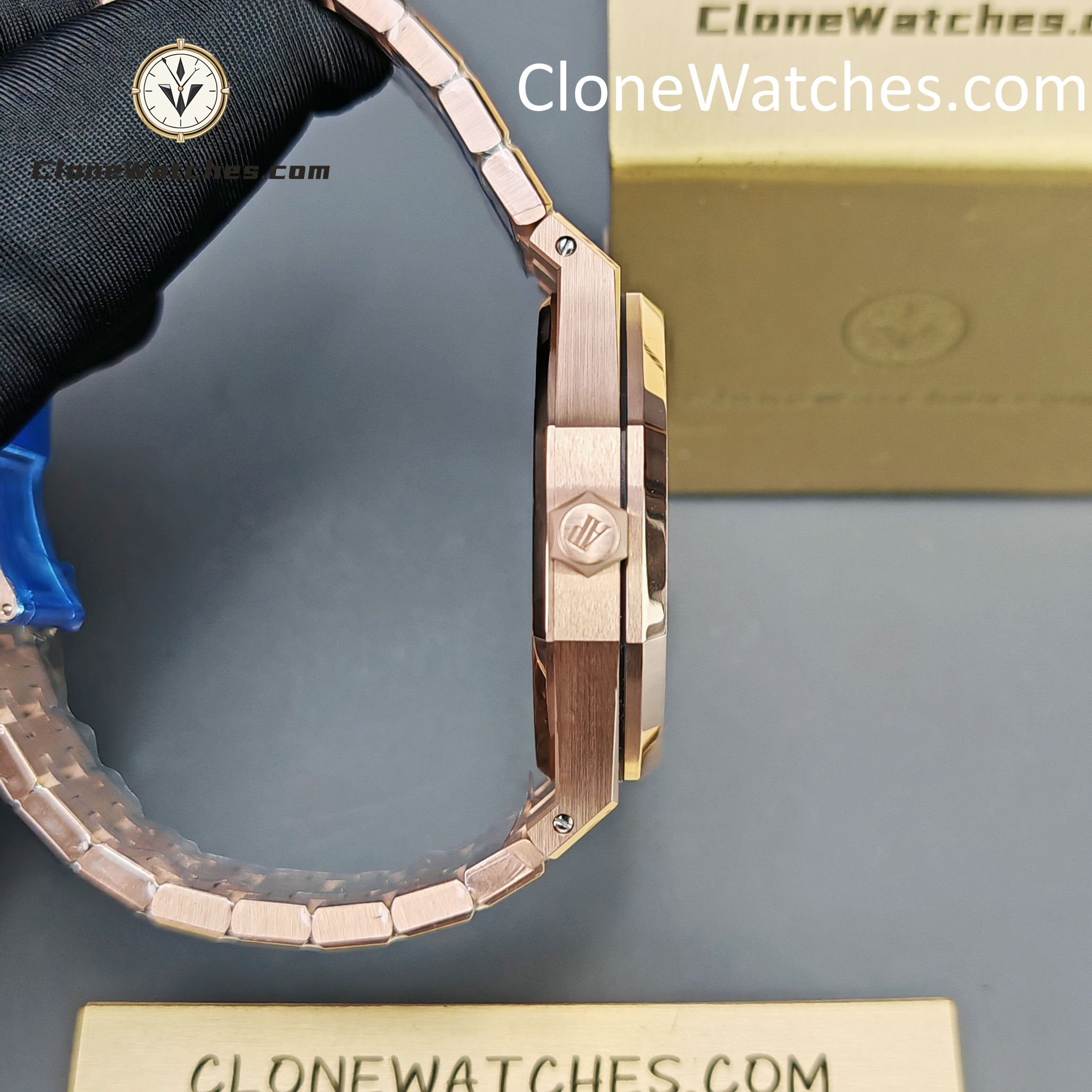Audemars Piguet Super Clone Watches 1:1 Royal Oak Rose Gold 15500 Black Dial