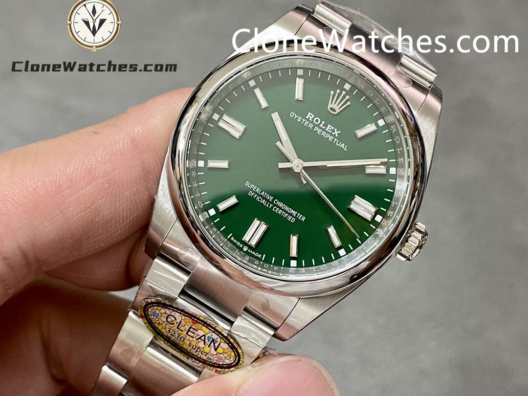 Rolex Super Clone Watches 1:1 Oyster Perpetual Green Dial 36mm m126000-0005 3230 Movement