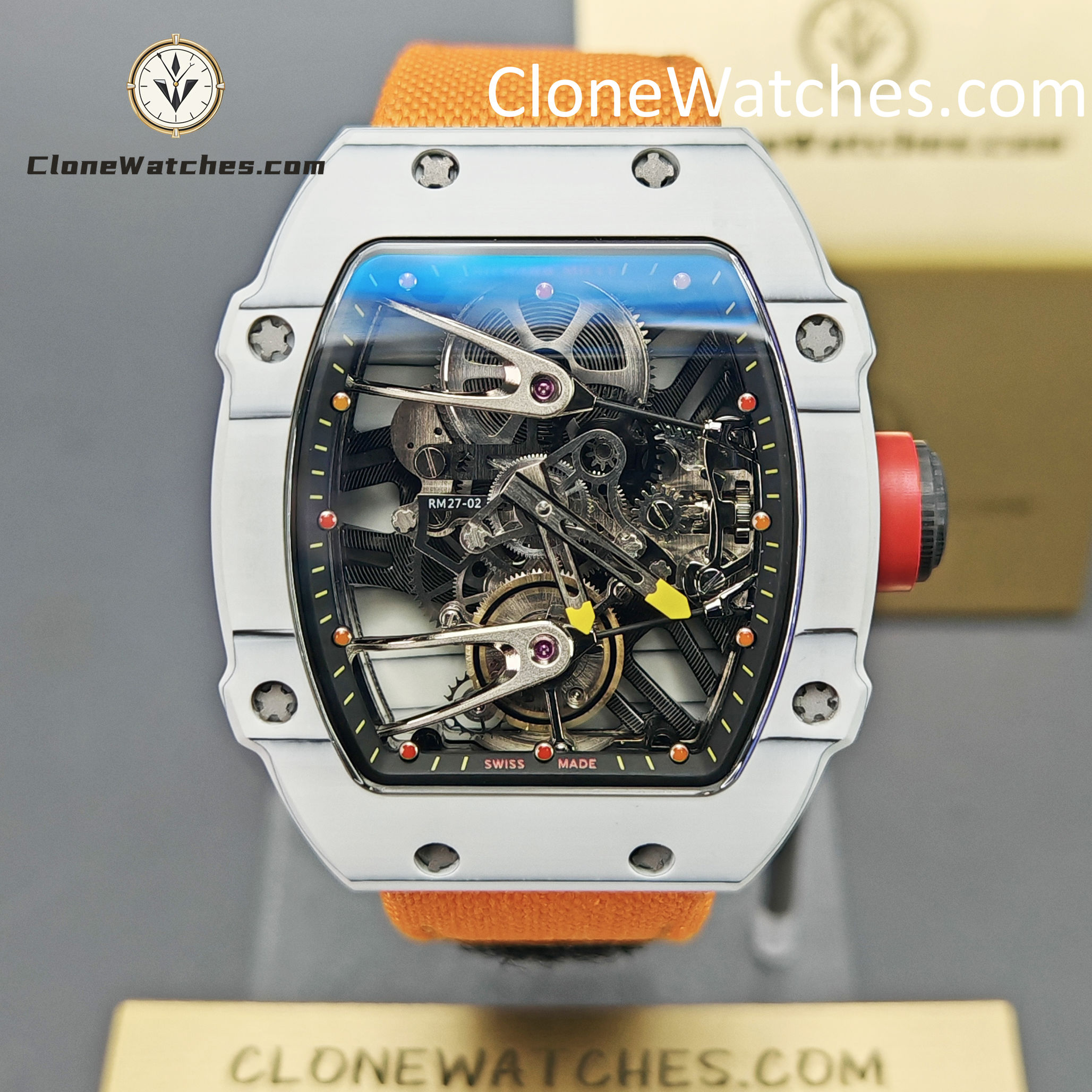 Richard Mille Super Clone Watches 1:1 RM27-02 White QTPT Rafael Nadal Tourbillon