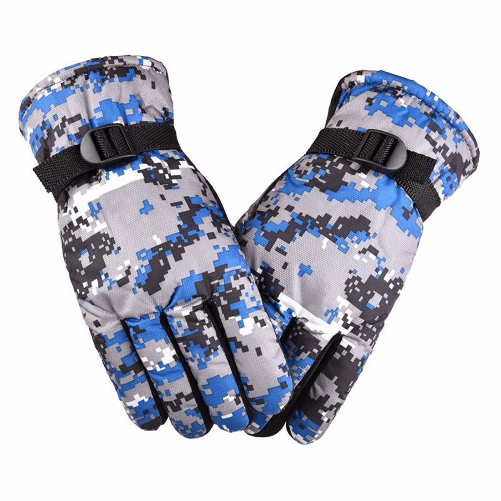 IDALL Snow Gloves,Waterproof Gloves Winter Outdoor Wind Proof Glove Ski Riding Camouflage Warm Mountain Climbing Outdoor Mitten Ski Gloves,Gloves for Cold Weather Blue