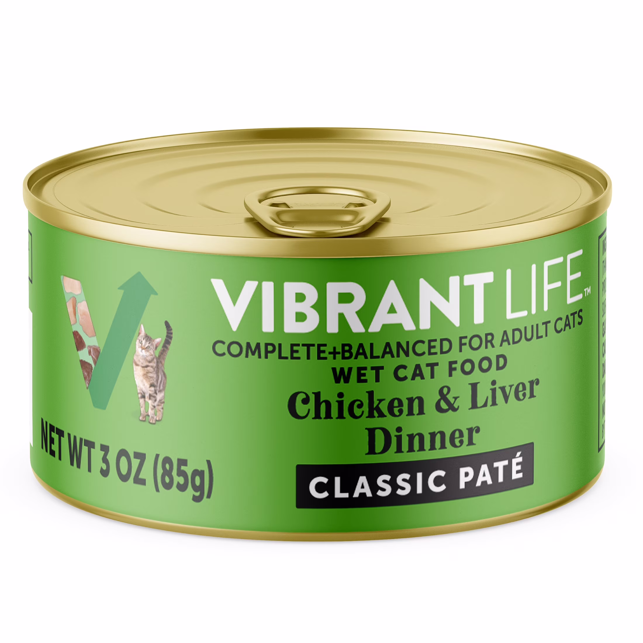 Vibrant Life Chicken & Liver Dinner Classic Pate Wet Cat Food, Grain-Free, 3 oz Can
