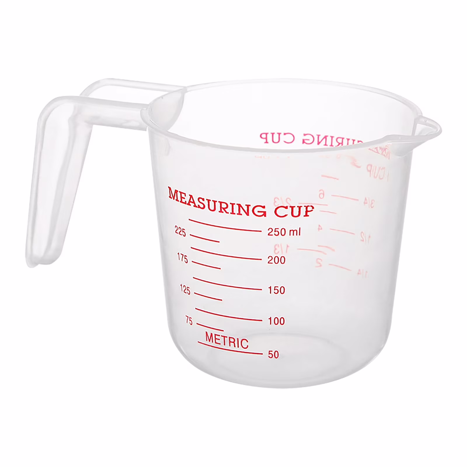 1 Pc Measuring Cup, 250Ml (1-Cup) Plastic Liquid Measuring Cups, Clear Plastic Measuring Cup with Handle - Baking, Cooking, Mixing & Measuring Cups, Essential Kitchen Tools, White
