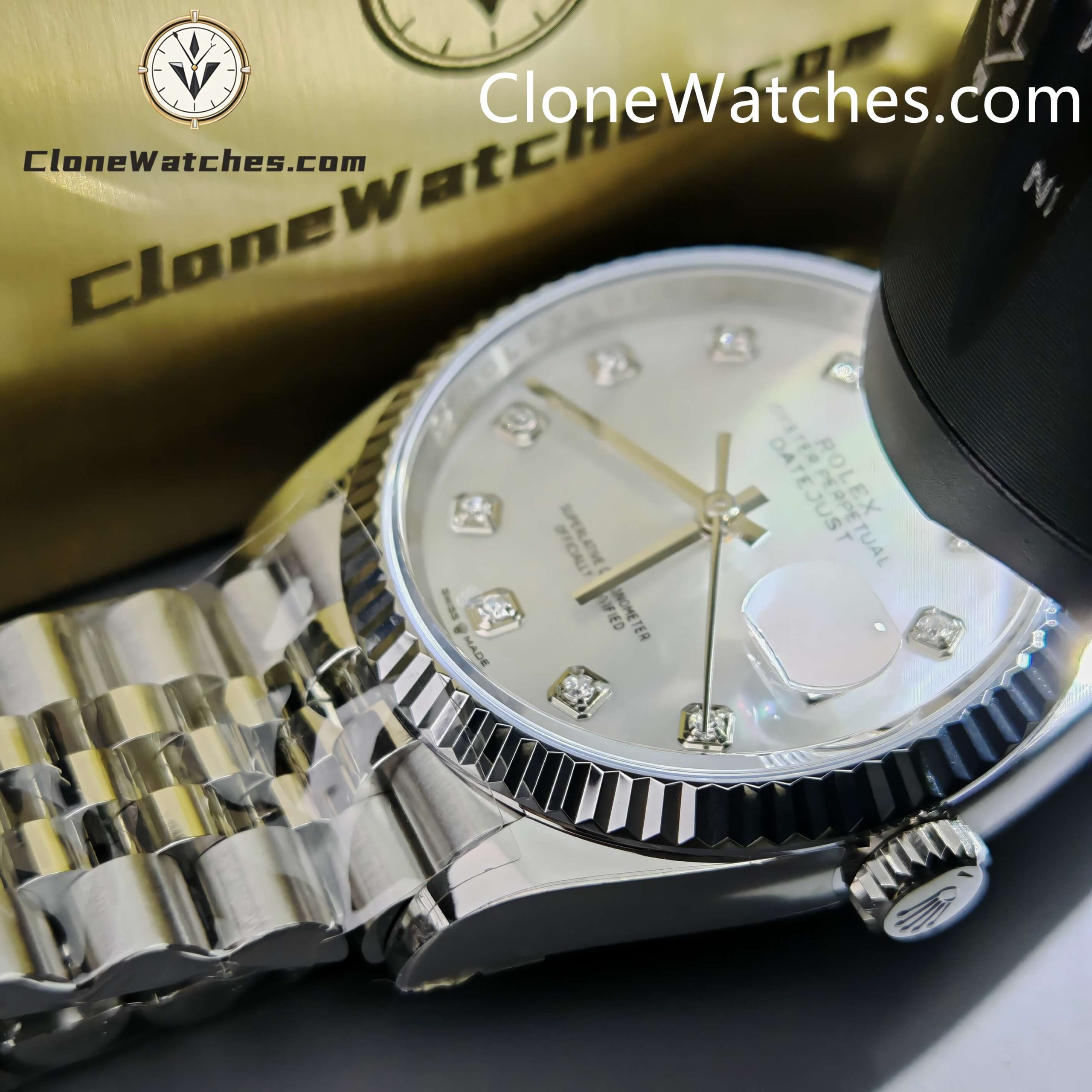 Rolex Super Clone Watches 1:1 DateJust Mother of Pearl Diamond Dial Jubilee 36MM m126234-0019 3235 Movement