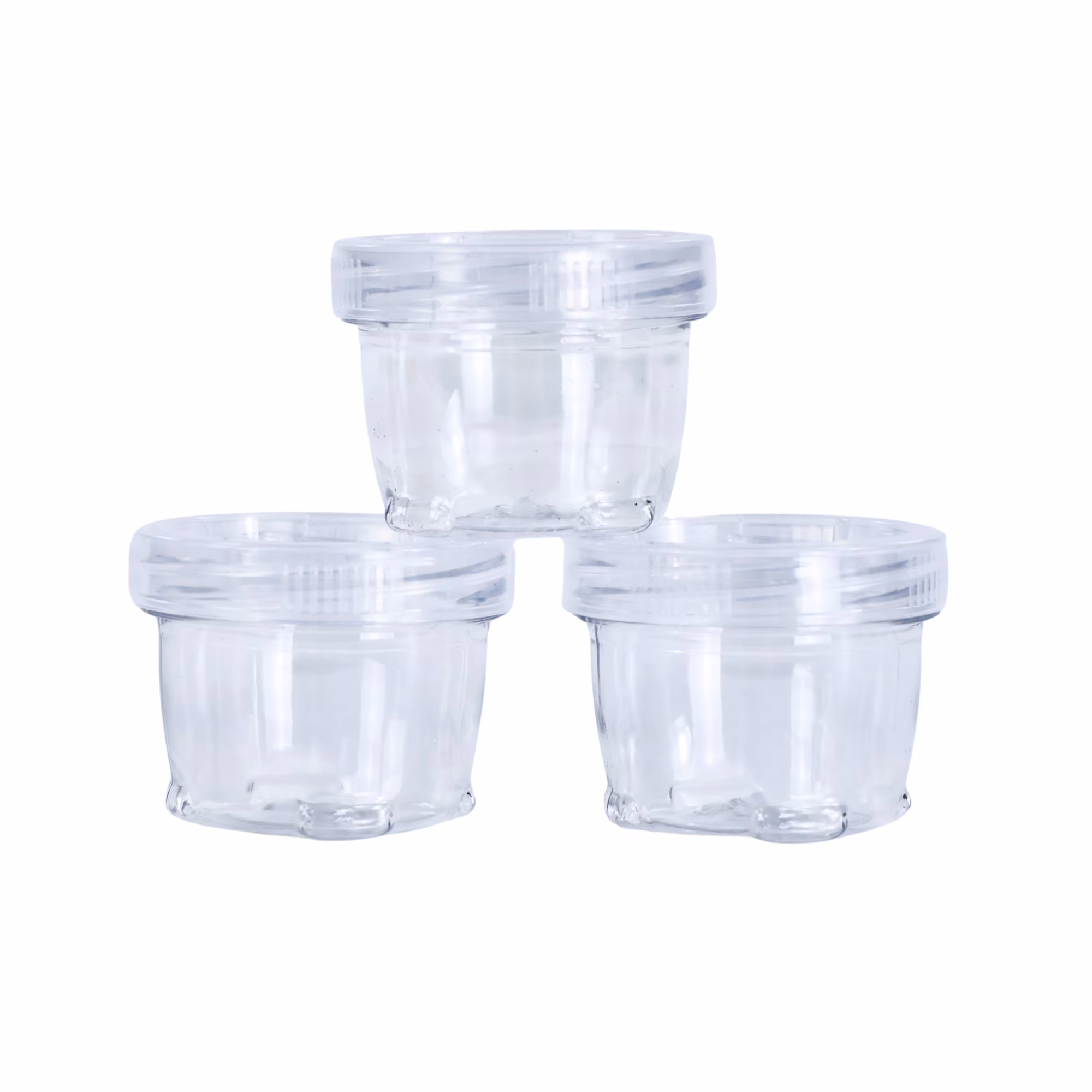 Everything Mary Round Stackable Crafting Containers, 3 Piece Plastic Clear Set