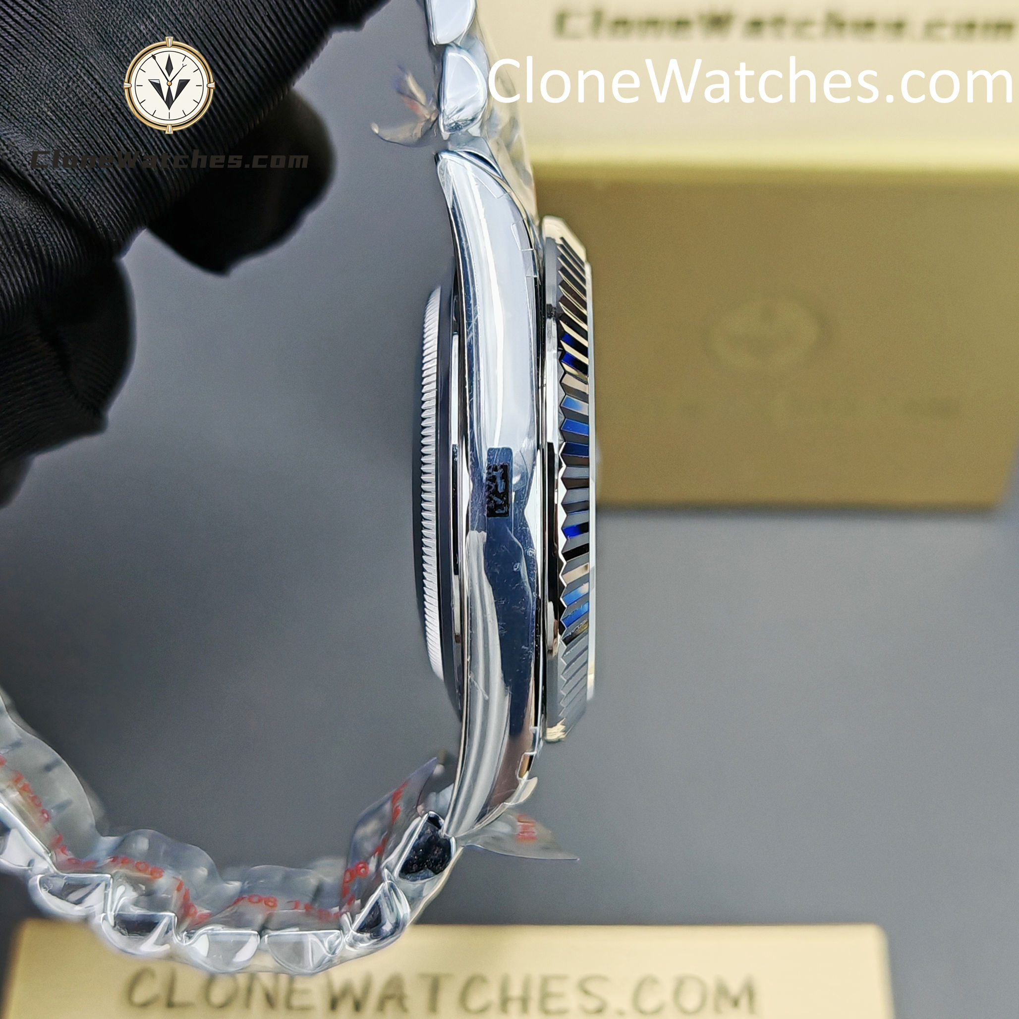 Rolex Super Clone Watches 1:1 Day Date Black Diamond Dial 40mm m228236-0004 3255 Movement