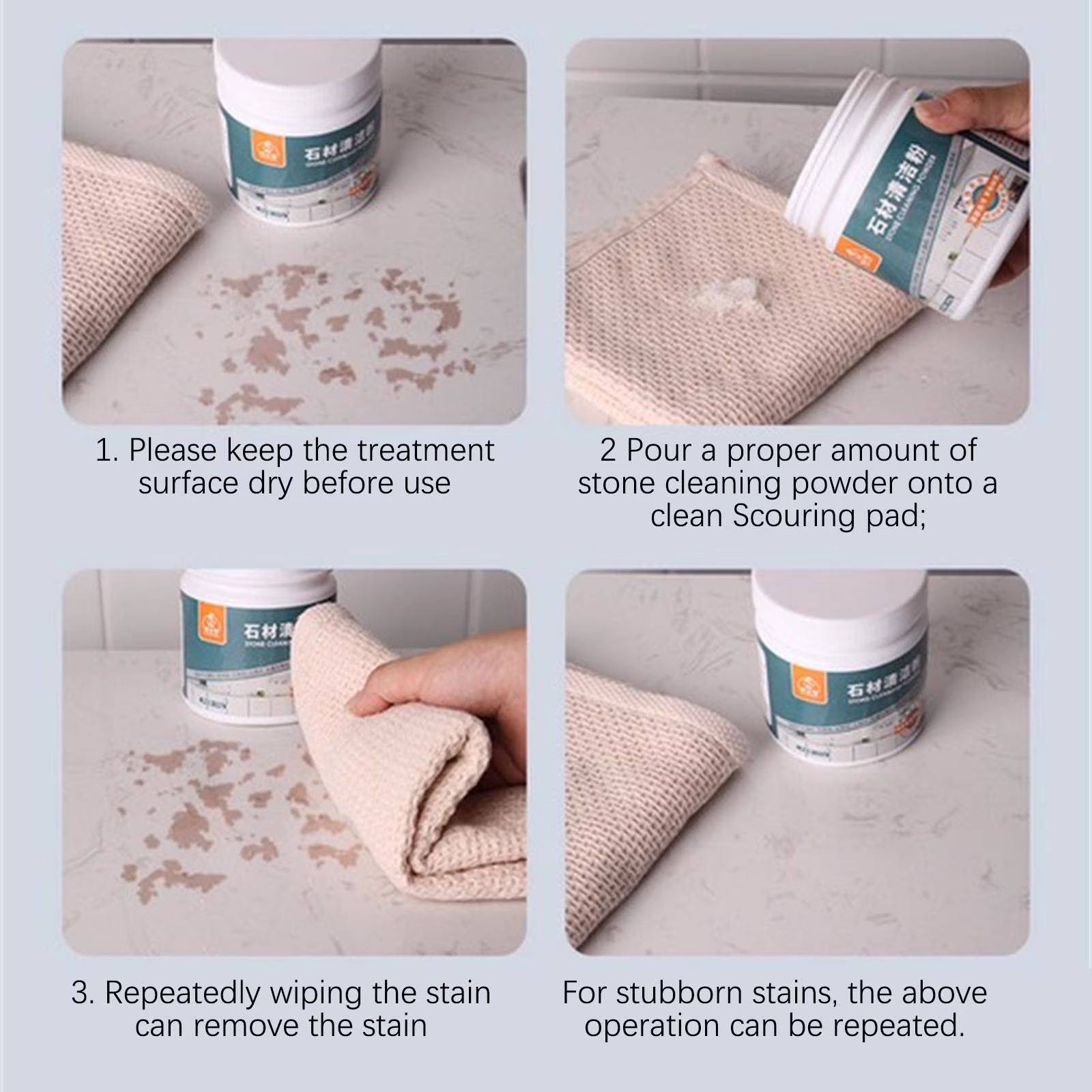 Skegnu Cleaning Equipment Stone Cleaning Powder, Kitchen Quartz Table Tile Cleaning Agent, Strong Detergent, Cleaning Agent Household Cleaner