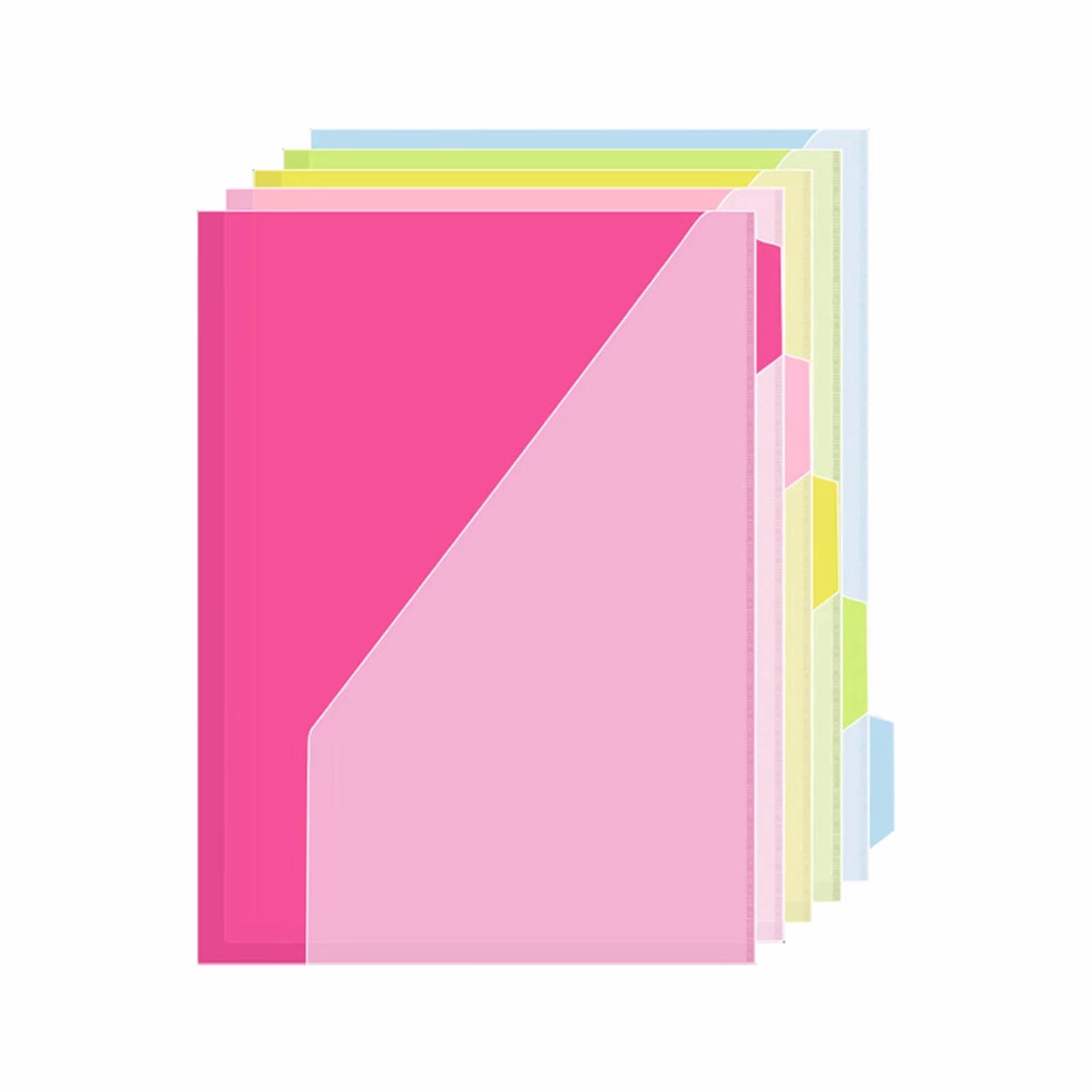 5 Count Dividers with Two Pockets, Plastic Pocket Folders, 5 Tabs Dividers Dividers for Letter Size, Binder Organizer, Durable Folders with Pockets Brads, Binder Set