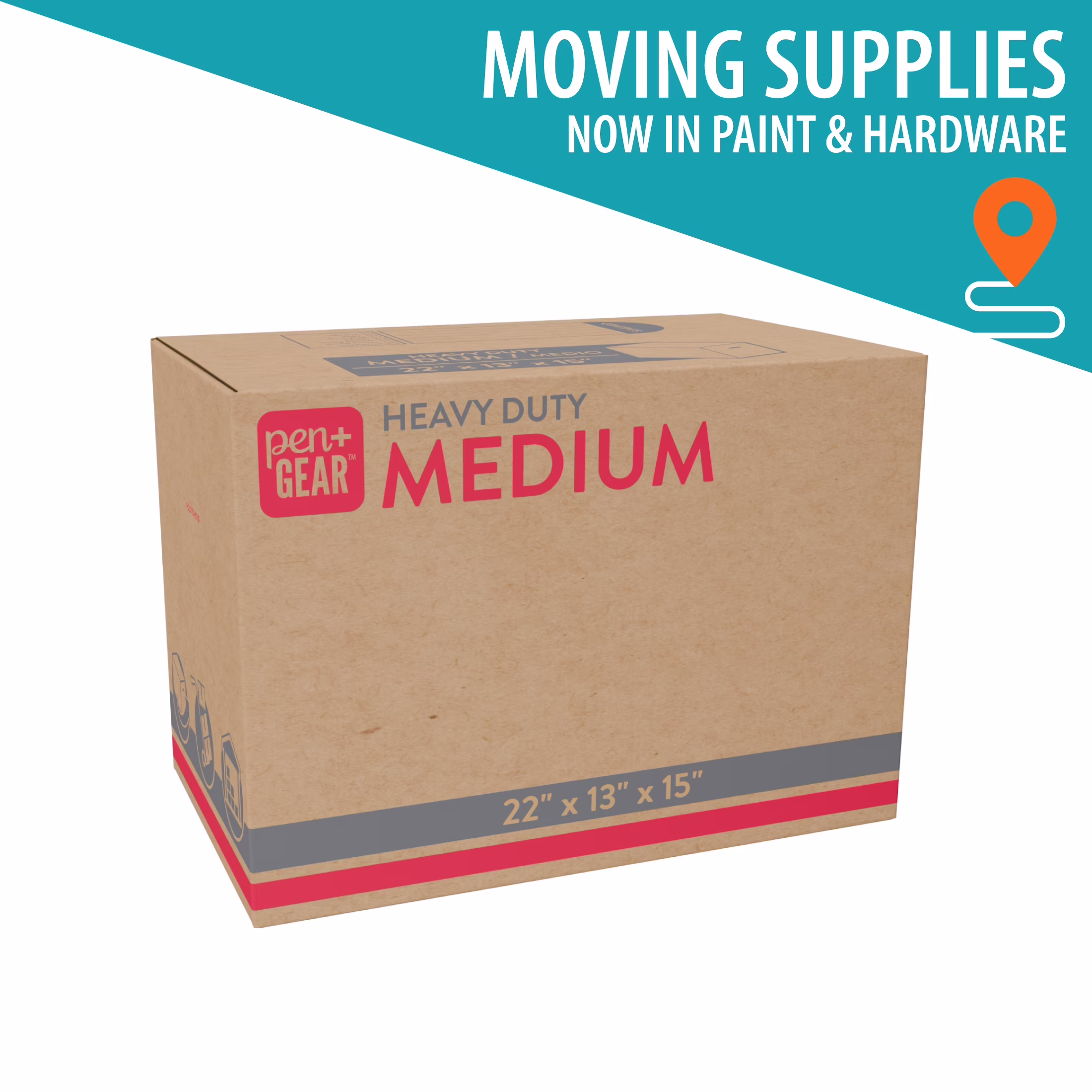 (10 pack) Pen+Gear Medium Heavy Duty Kraft Moving Boxes, 22 Inches x 13 Inches x 15 Inches