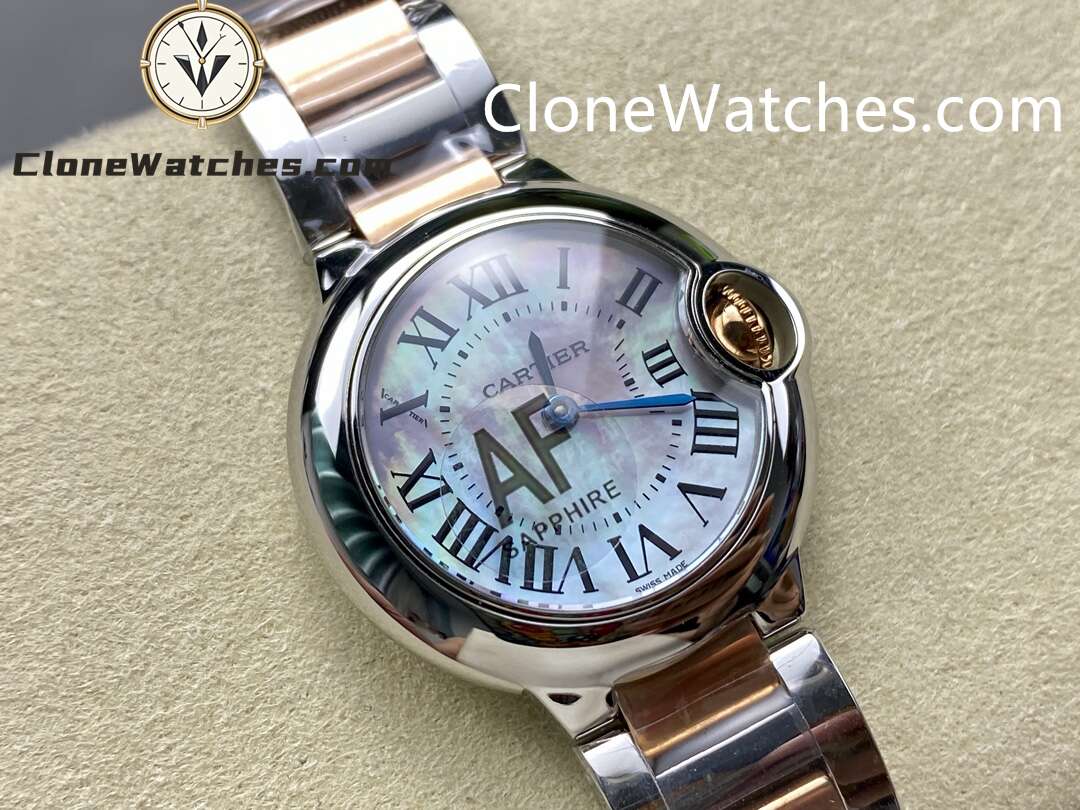 Cartier Super Clone Watches 1:1 Ballon Bleu de W6920034 Mother-of-pearl Dial 28mm