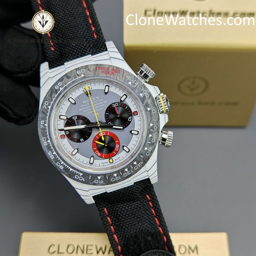 Modified Super Clone Watches 1:1 DIW Rolex Daytona 4130 Movement Black Strap