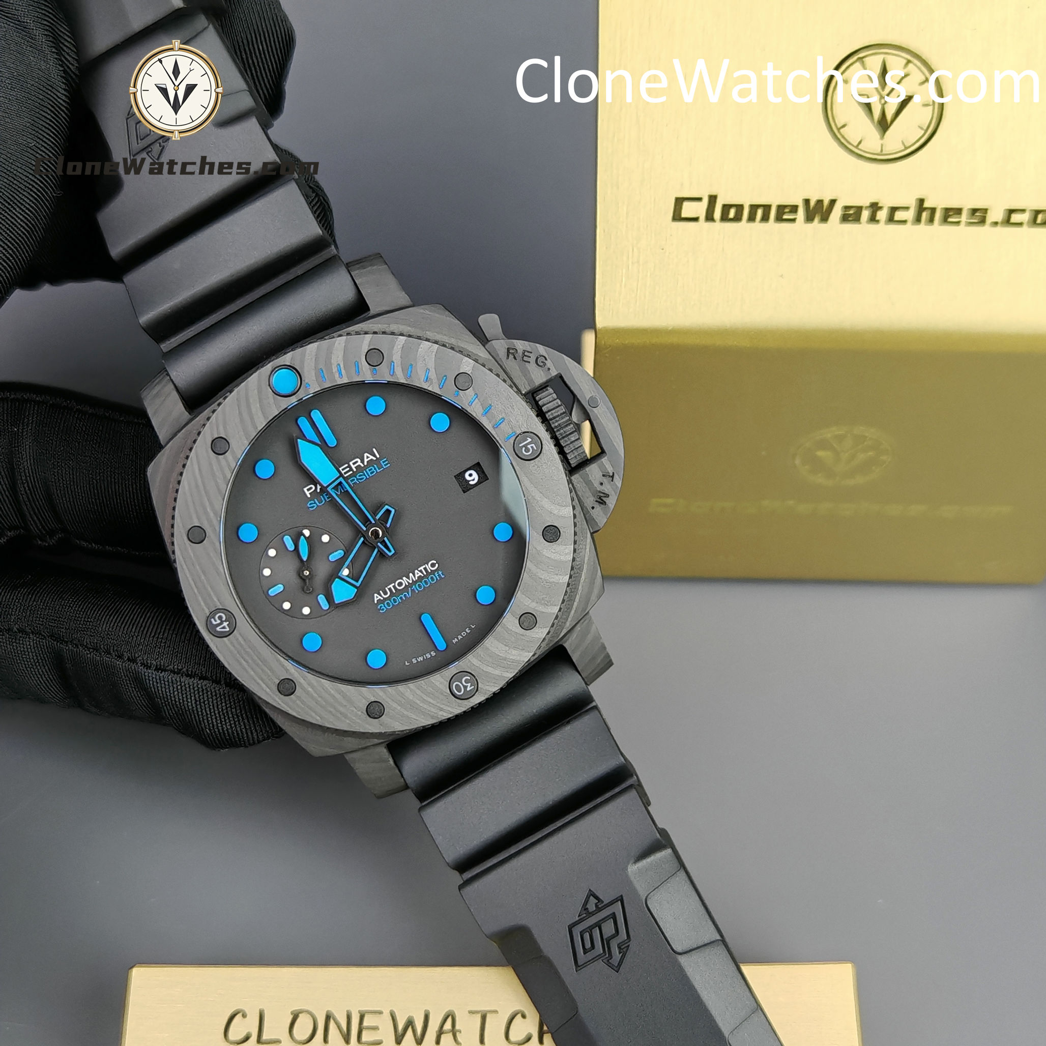 Panerai Super Clone Watches 1:1 Submersible Carbontech PAM 00960