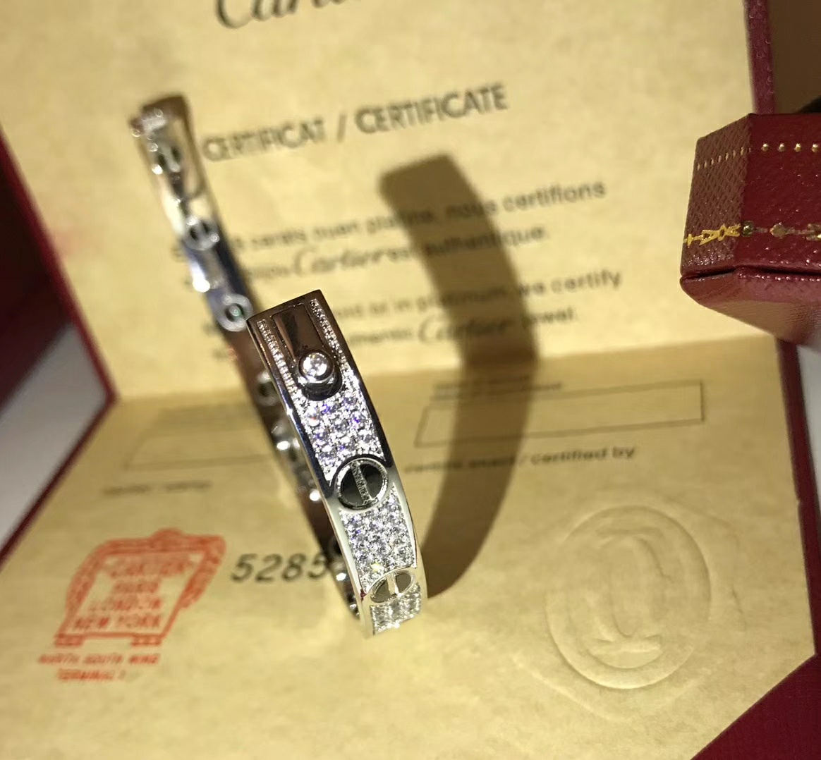 Cartier LOVE Precision Ceramic Full Sky Star Wide 18K Platinum Bracelet