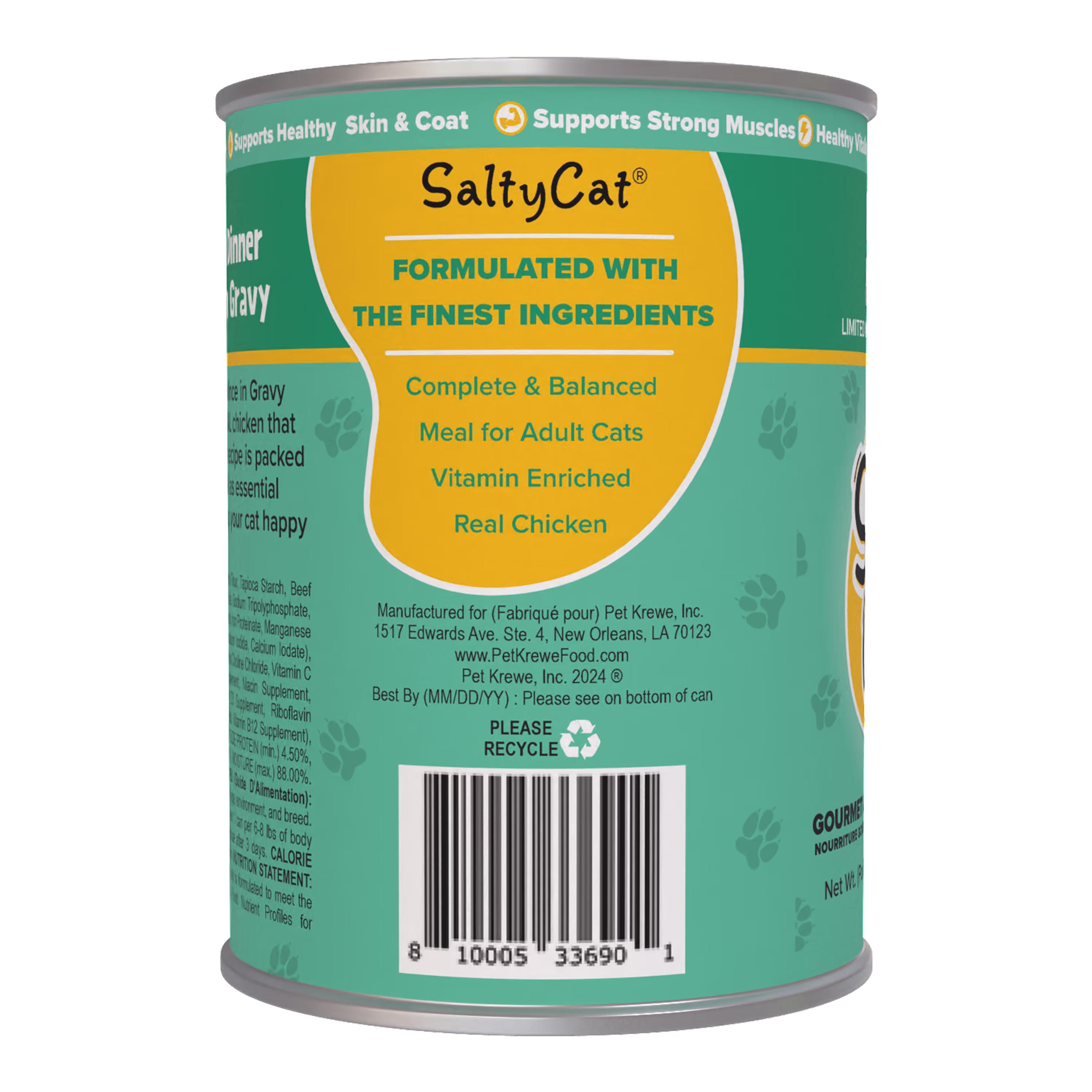 (6 pack) Salty Cat Chicken Dinner Mince in Gravy Wet Cat Food, 13 oz. Can