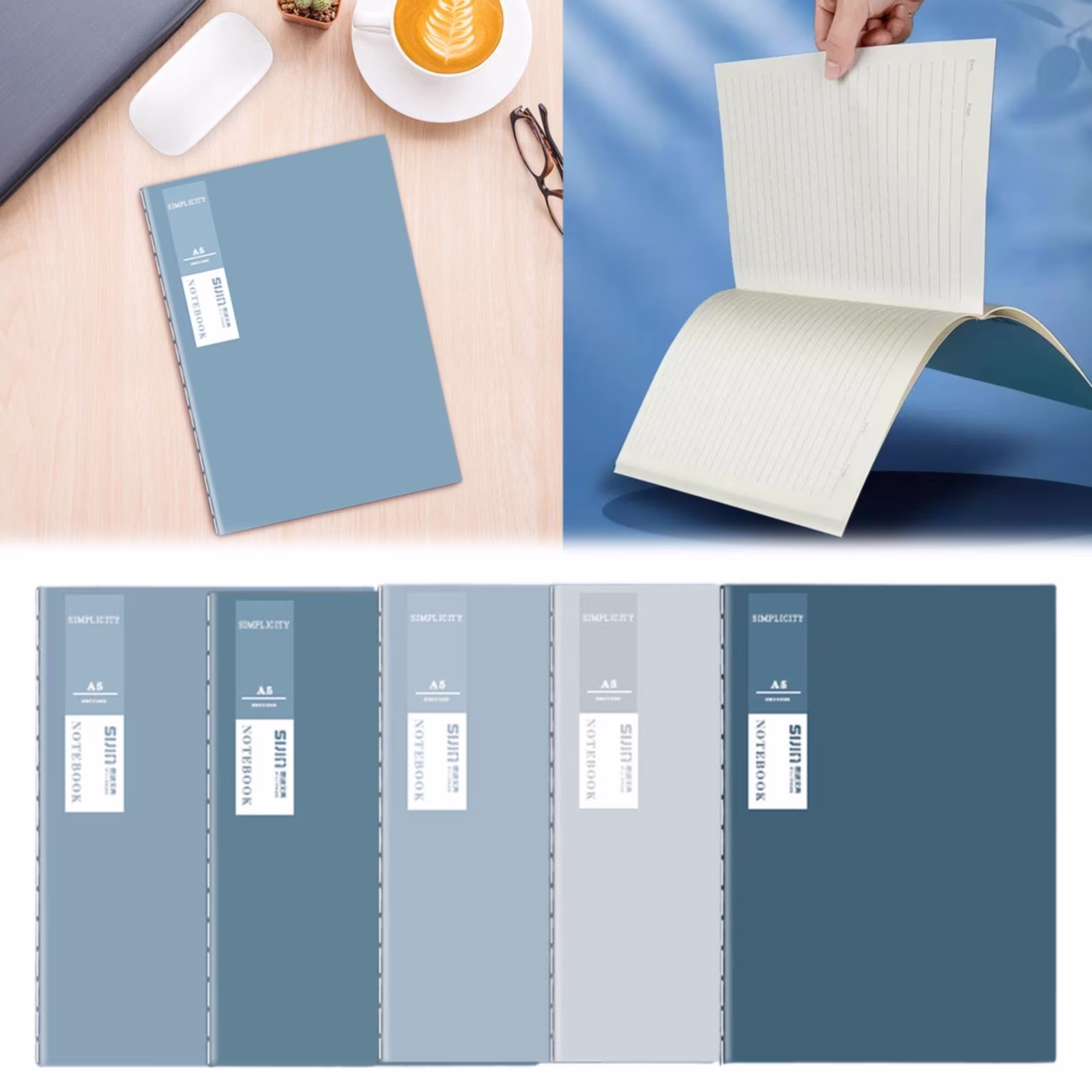 1 Pcs A5 Notebooks Bulk,8.15 x 5.5 Inches Lined Paper Journaling Notebooks,Soft Cover Journal for Note Taking & Work,Journal Notebooks for Business Travel & Office Supplies,Random Color
