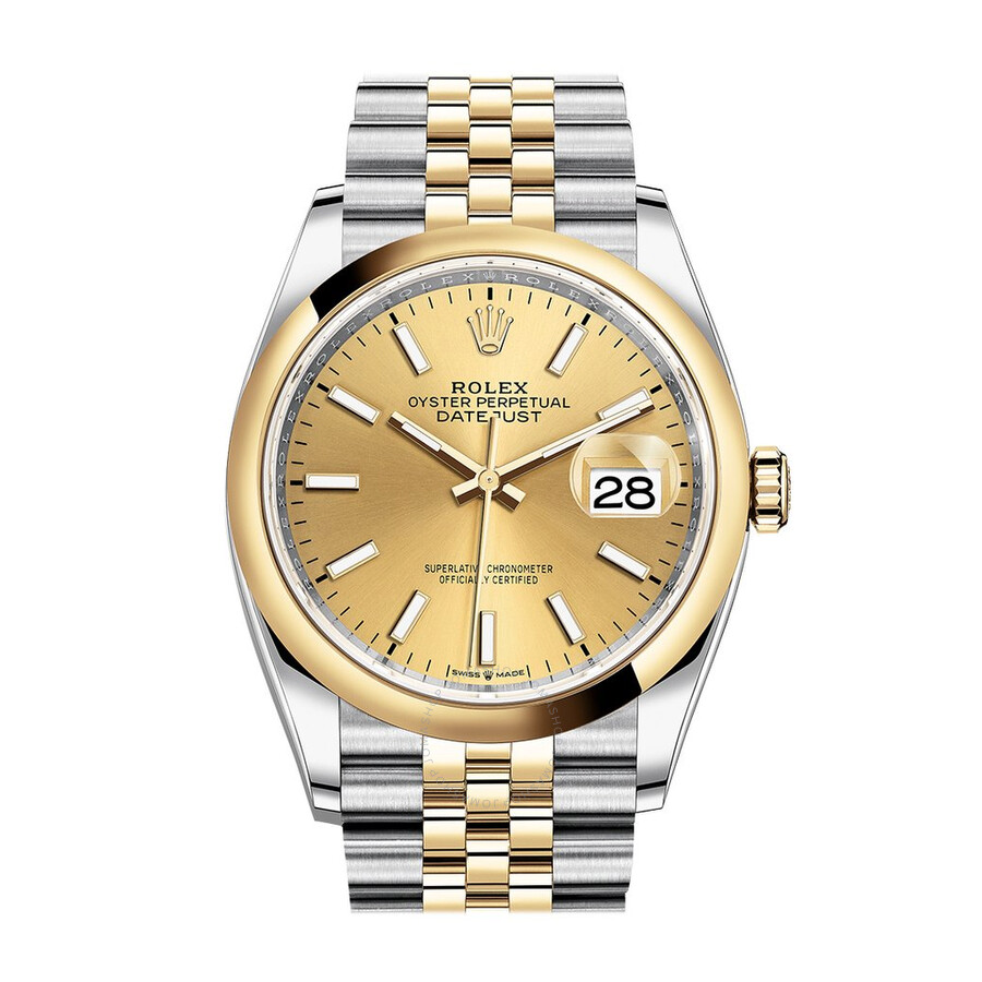 Rolex Datejust 36 Champagne Dial Men s Steel and 18K Yellow Gold Jubilee Watch 126203CSJ（Lifetime free warranty+90-days replacement service & Refund!.）
