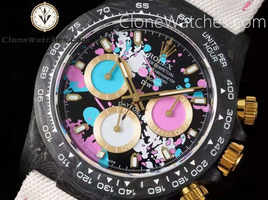Modified Super Clone Watches 1:1 DiW Rolex Daytona NTPT Carbon “MOTLEY LADY UNIQUE”