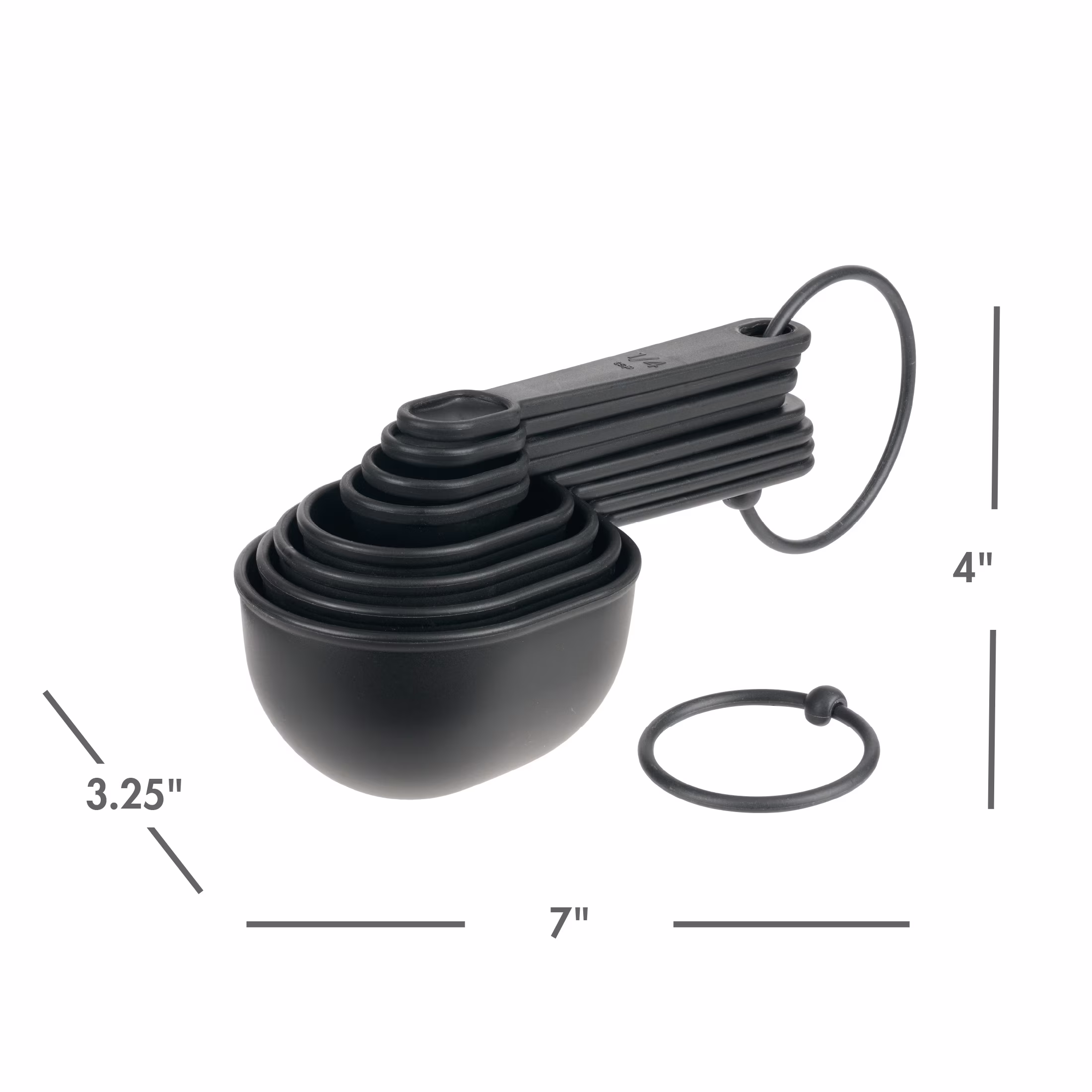 Mainstays 8-Piece Measuring Cup and Spoon Set - Durable, Space Saving Kitchen Essential, Black