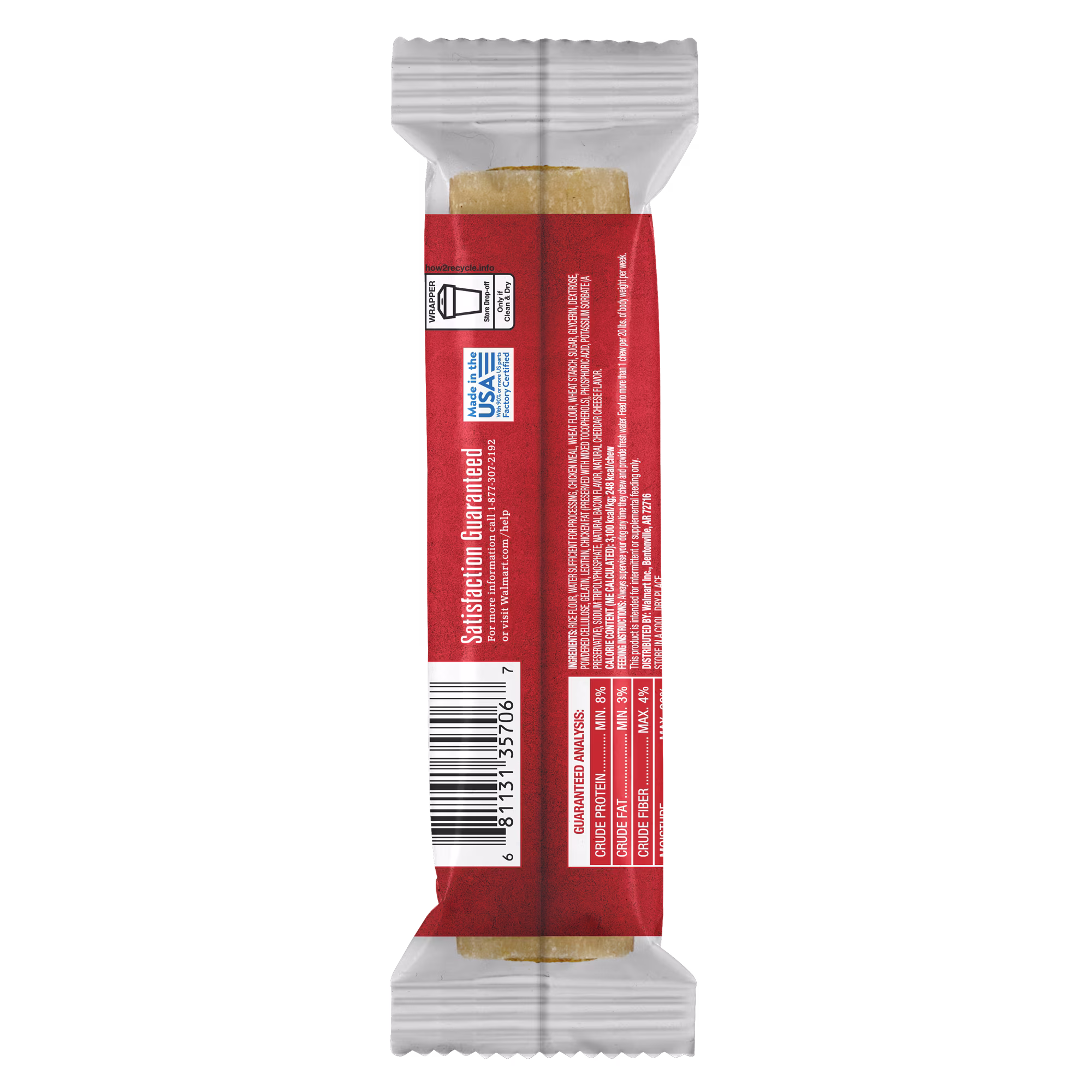 Ol' Roy Munchy Bone Dog Treats, Bacon and Cheese, 2.8 oz, 1 Count