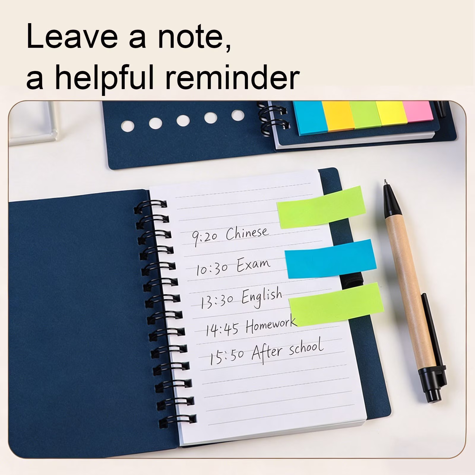 VKLU 1PC Pocket Notebook with Pen, 5x4 Inch Small Memo Pad with Sticky Tabs, 60 Sheets Lined Mini Journal Set, Kraft