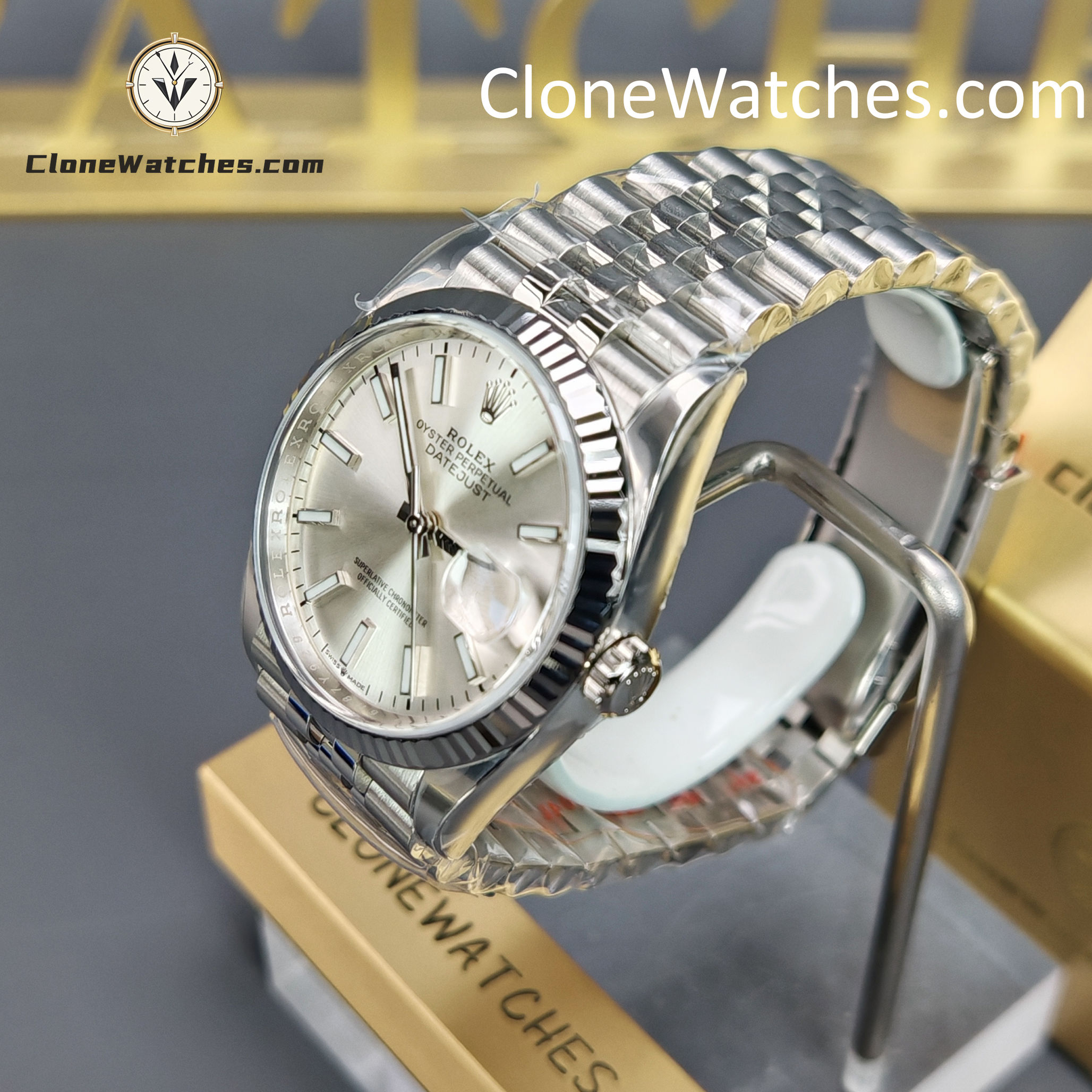Rolex Super Clone Watches 1:1 DateJust m126234-0013 Silver Dial Jubilee 36MM 3235 Movement