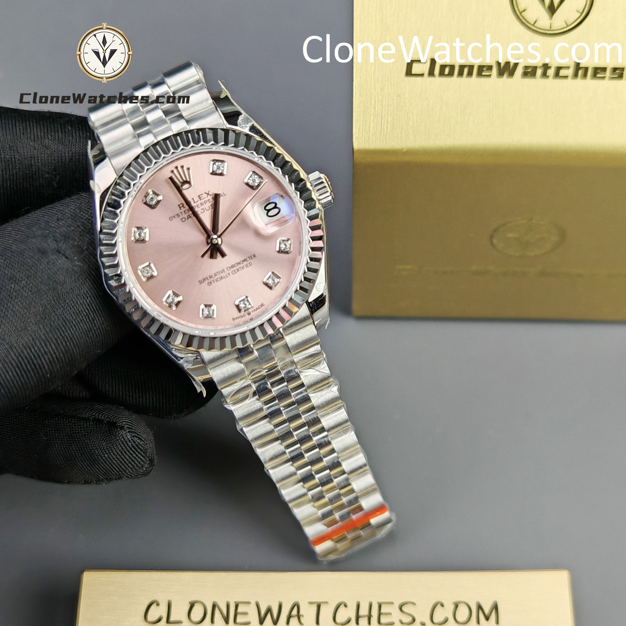 Rolex Super Clone Watches 1:1 DateJust Pink Dial M278274 – 0032 Jubilee 31MM 2236 Movement