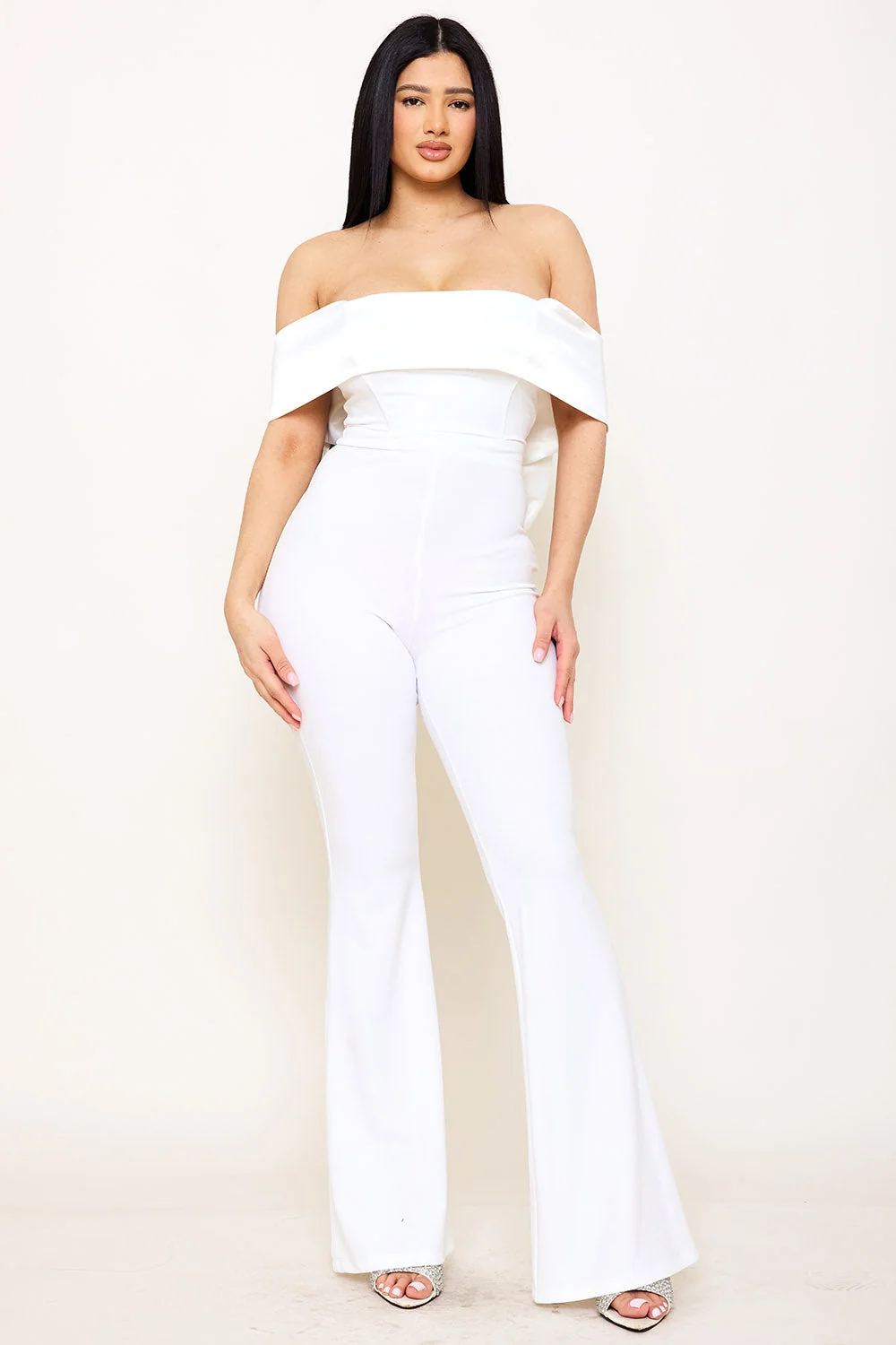 Symphony Jumpsuits - Satin And Techno Crepe Contast Jumpsuit