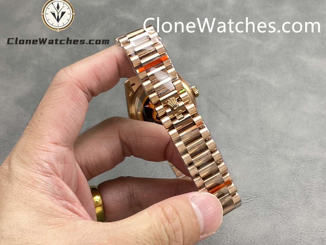 Rolex Super Clone Watches 1:1 Day Date Rose Gold Gray Dial 36mm m128235-0050 3255 Movement