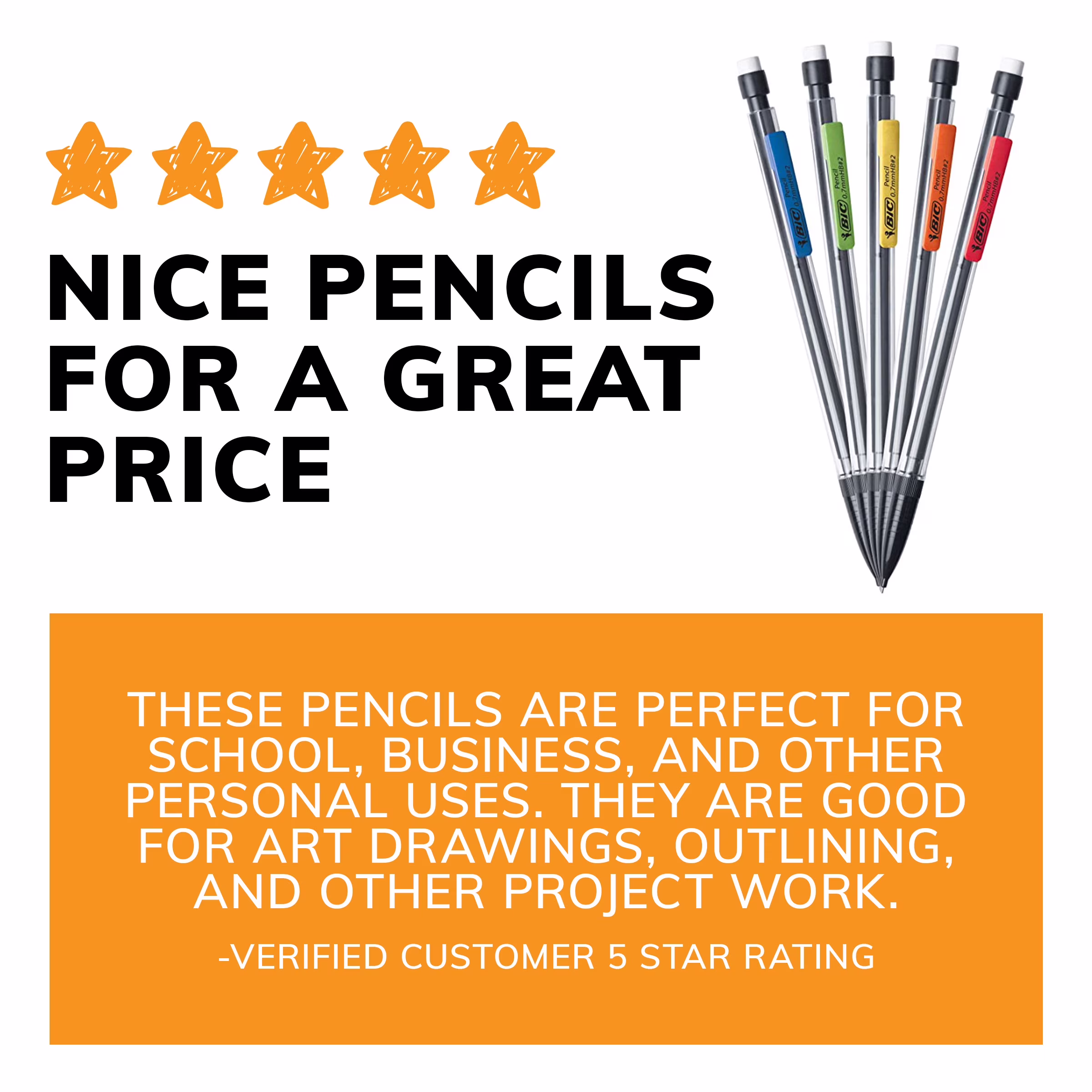 BIC Xtra Smooth Mechanical Pencils, No. 2, Back to School Supplies, 0.7 mm, 10-Count