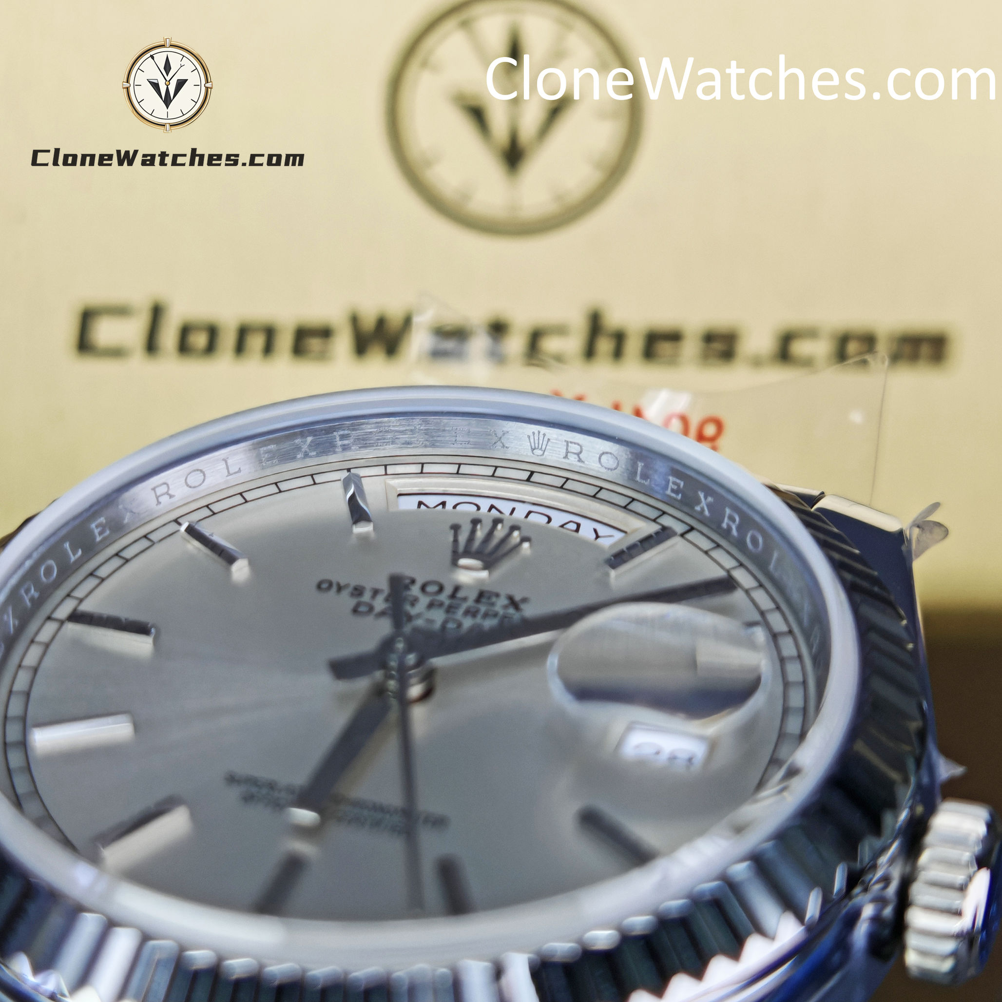 Rolex Super Clone Watches 1:1 Day Date Silver Dial 36mm m128236-0001 3255 Movement