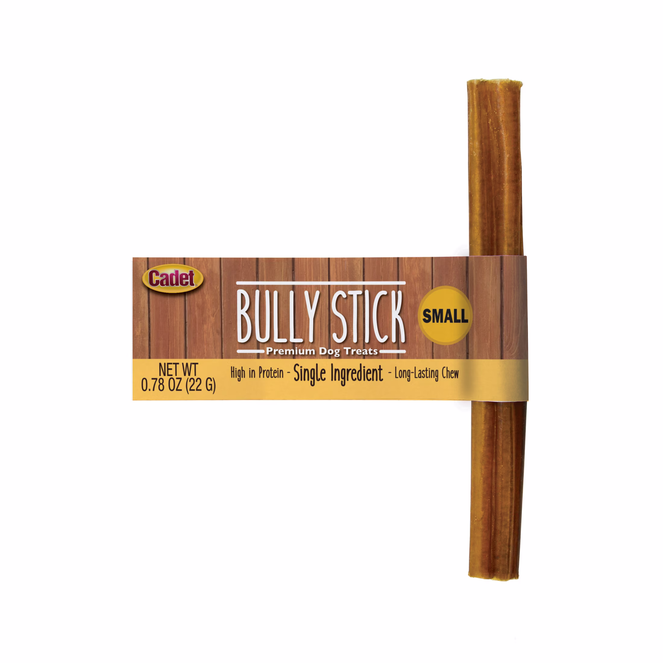Cadet Bully Stick Dog Treats for Small Dogs, All Natural Beef Pizzle Dog Chew Sticks, 1.7 Ounce, 4 Count