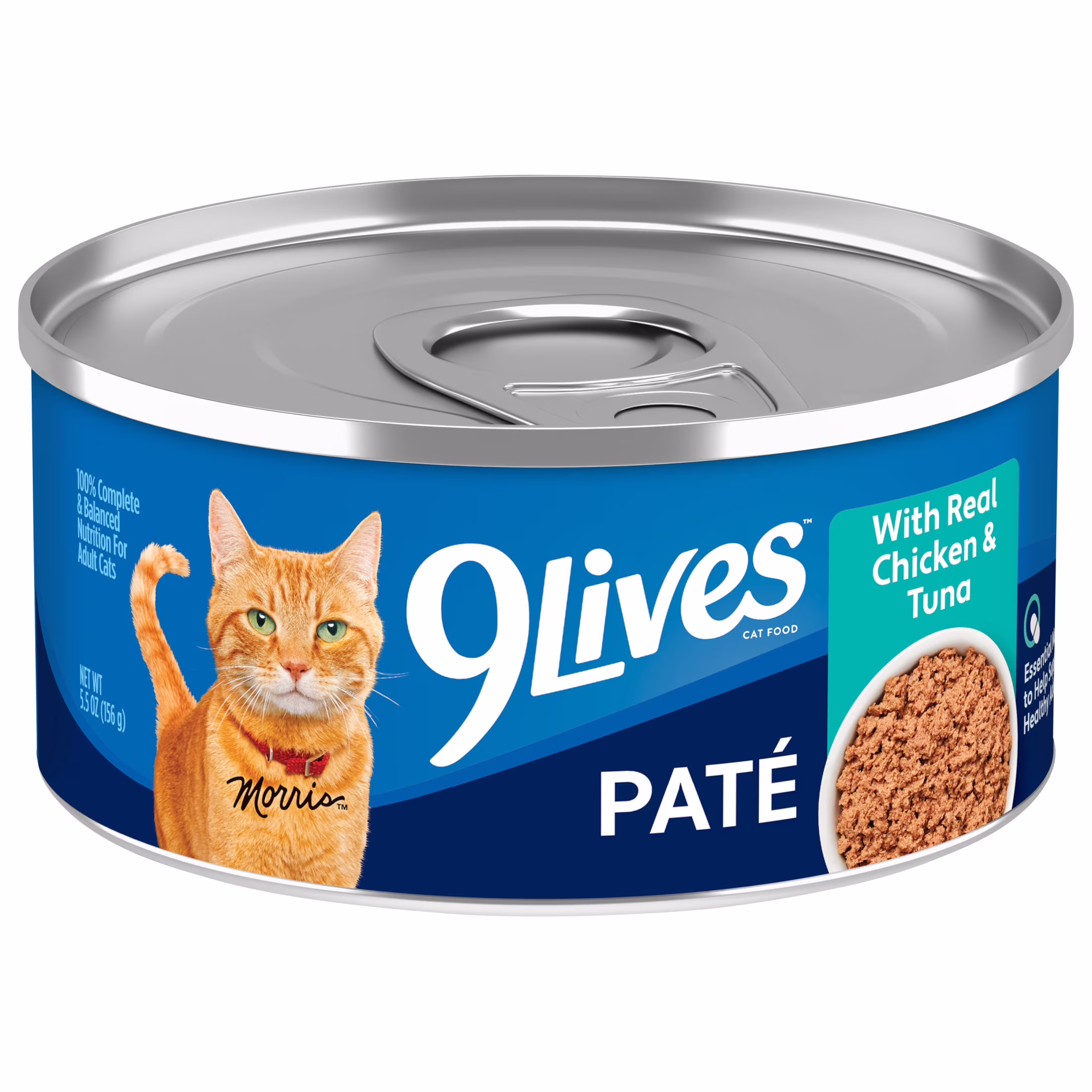 9Lives Cat Food Paté with Real Chicken & Tuna, 5.5 oz Can