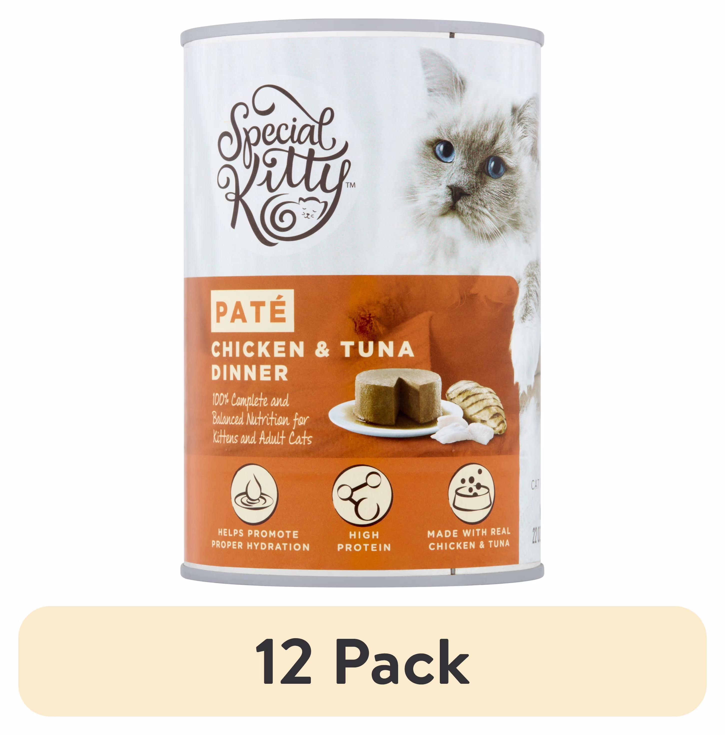 Special Kitty Chicken & Tuna Dinner Pate Wet Cat Food, 22 oz Can