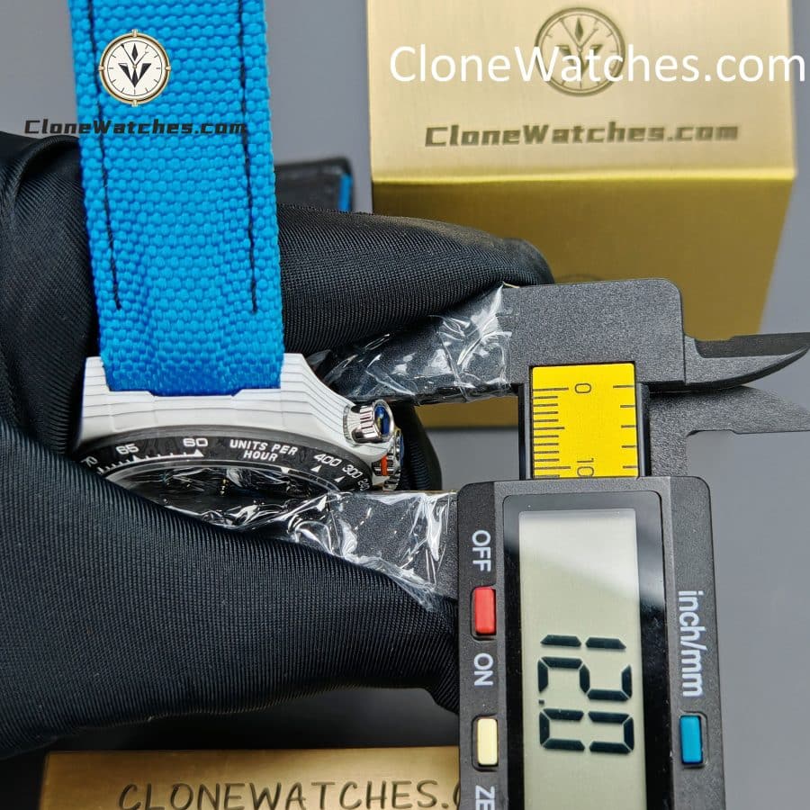 Modified Super Clone Watches 1:1 DiW Rolex Daytona Quartz Fiber Unique Piece RACING BLUE