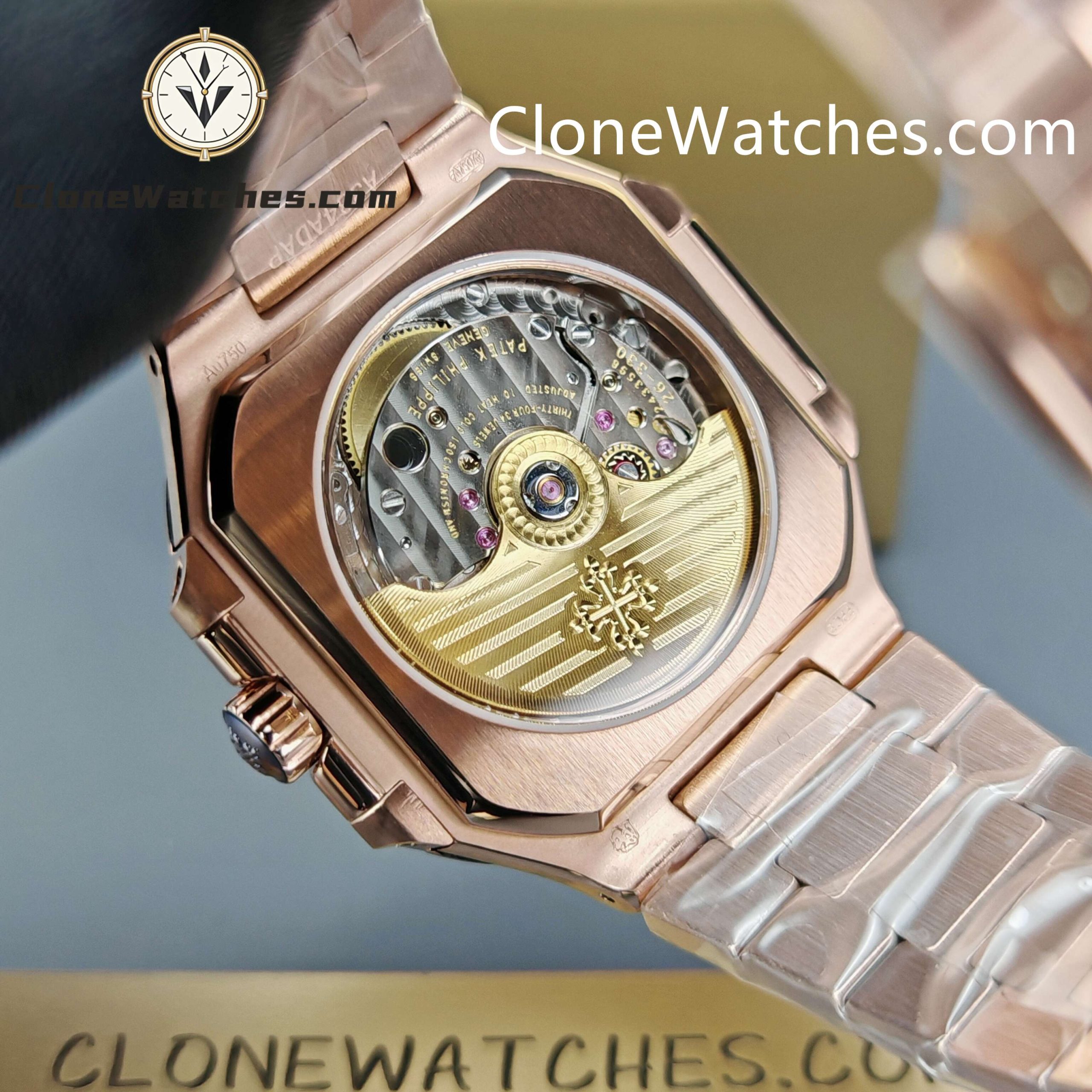 Patek Philippe Super Clone Watches 1:1 CUBITUS Rose Gold 7128/1R-001 Brown Dial