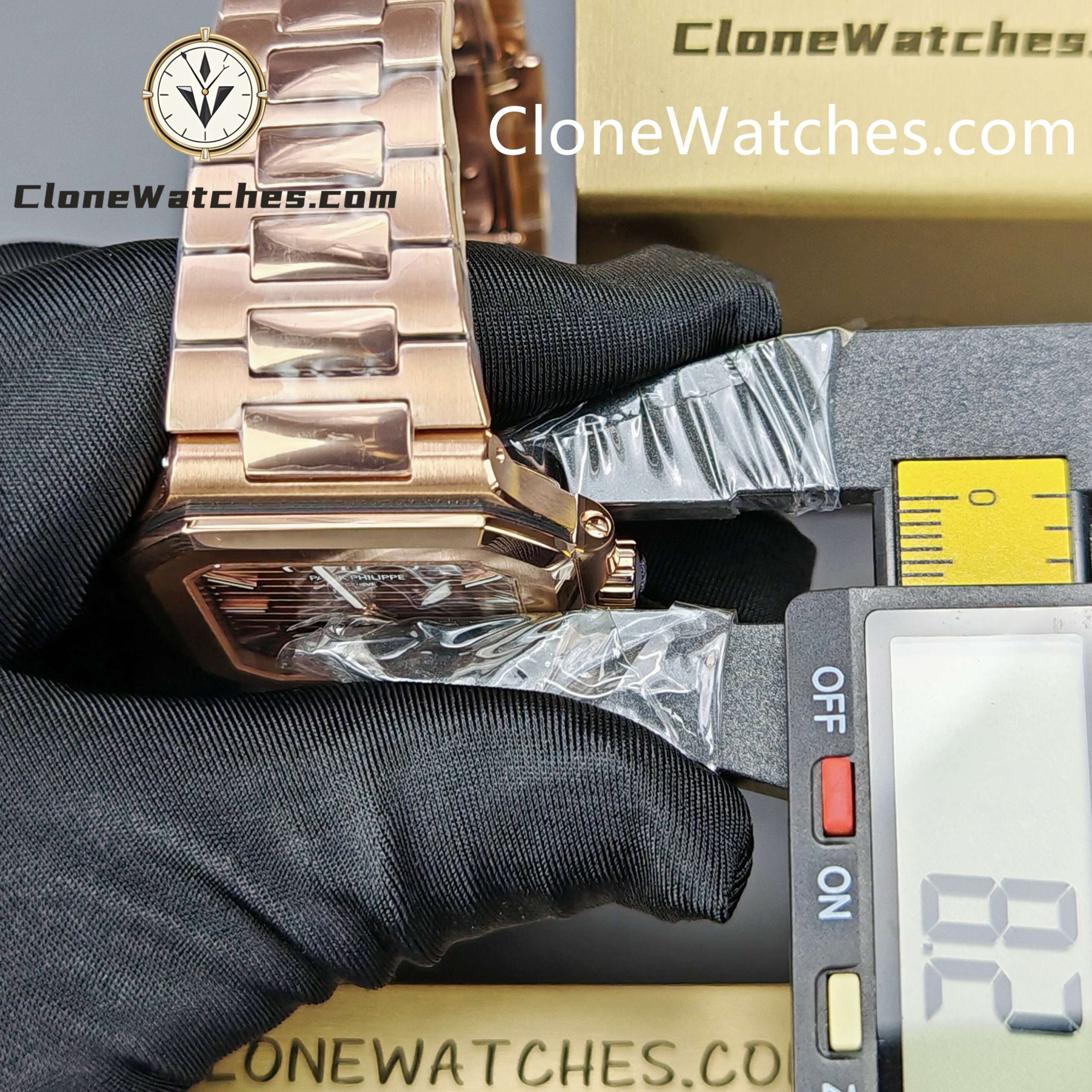 Patek Philippe Super Clone Watches 1:1 CUBITUS Rose Gold 7128/1R-001 Brown Dial
