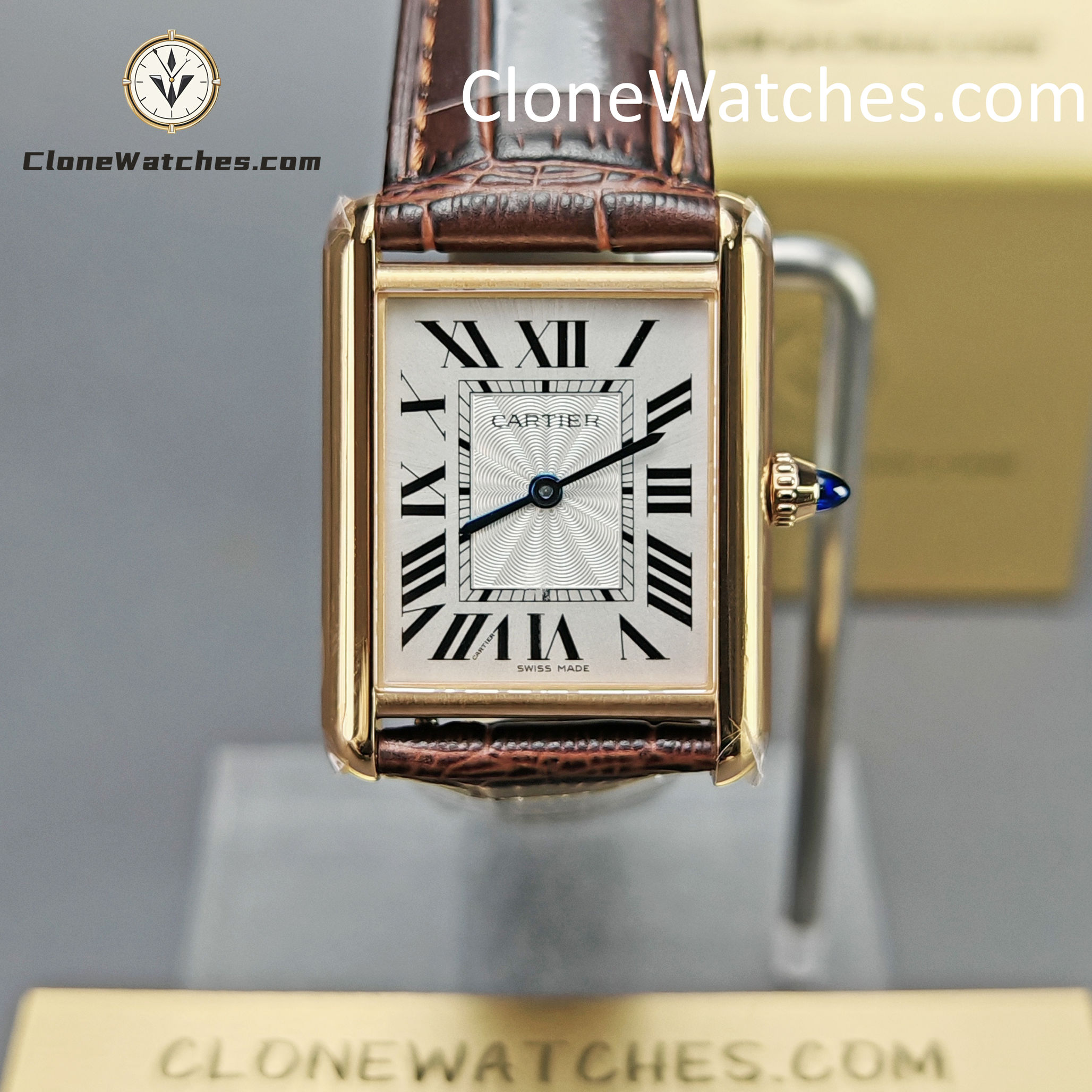 Cartier Super Clone Watches 1:1 Tank Quartz Movement Silver White Dial 33.7 x 25.5MM WGTA0011