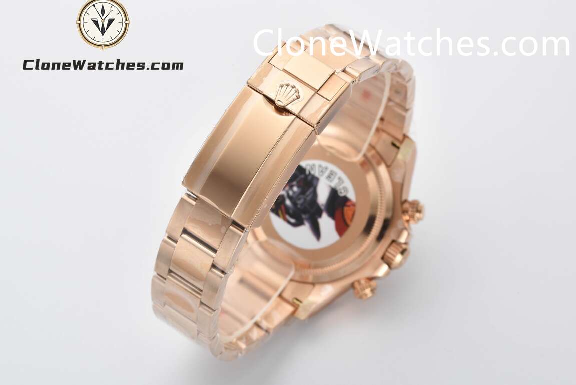 Rolex Super Clone Watches 1:1 Daytona Black Diamond Dial Rose Gold 126505G 4131 Movement