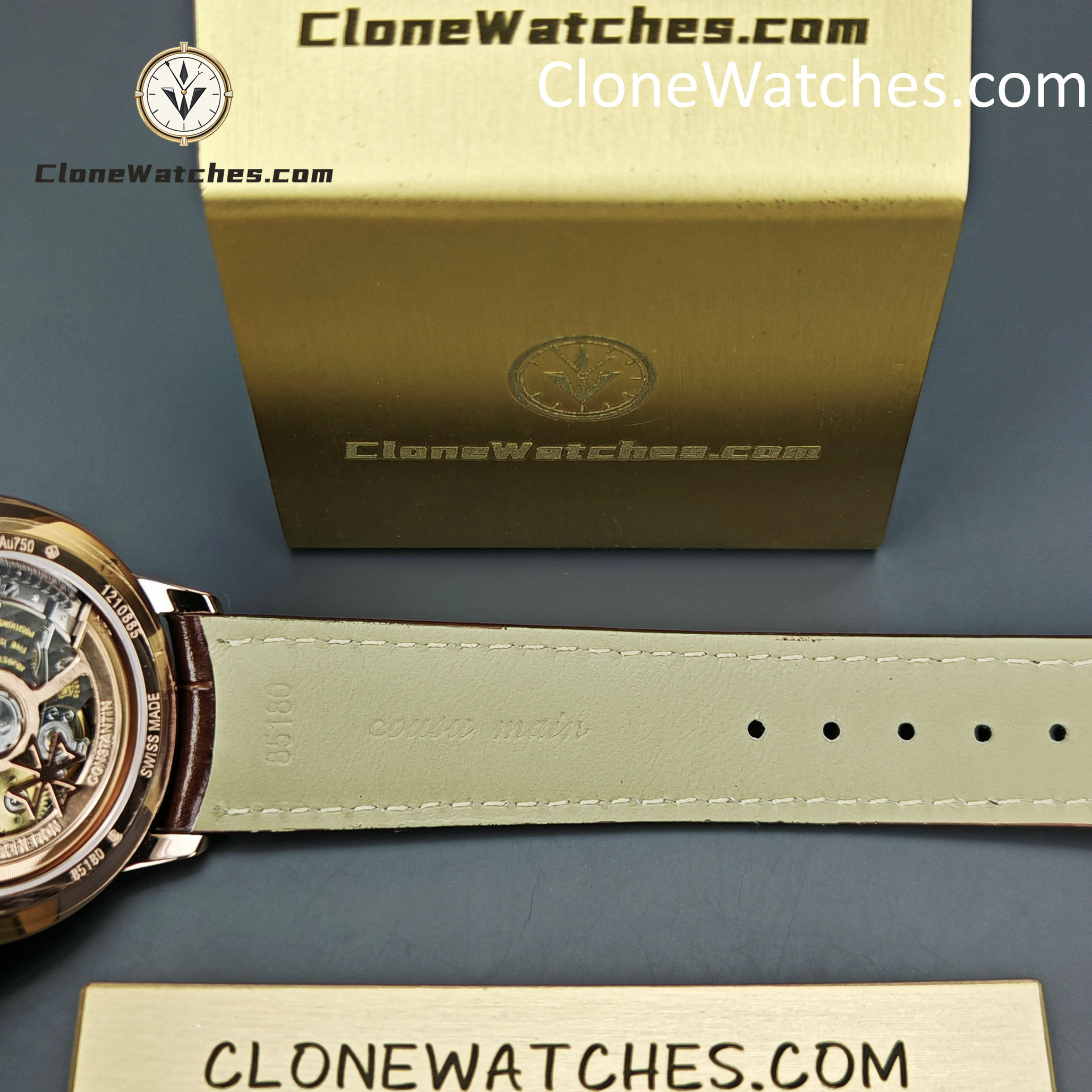 Vacheron Constantin Super Clone Watches 1:1 Patrimony Rose Gold 85180/000R-9166 Black Dial