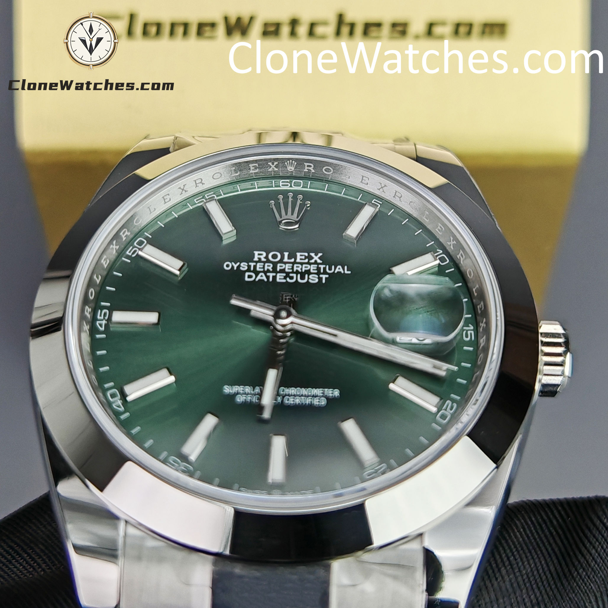 Rolex Super Clone Watches 1:1 DateJust Green Dial M126300 – 0019 41MM Oyster 3235 Movement
