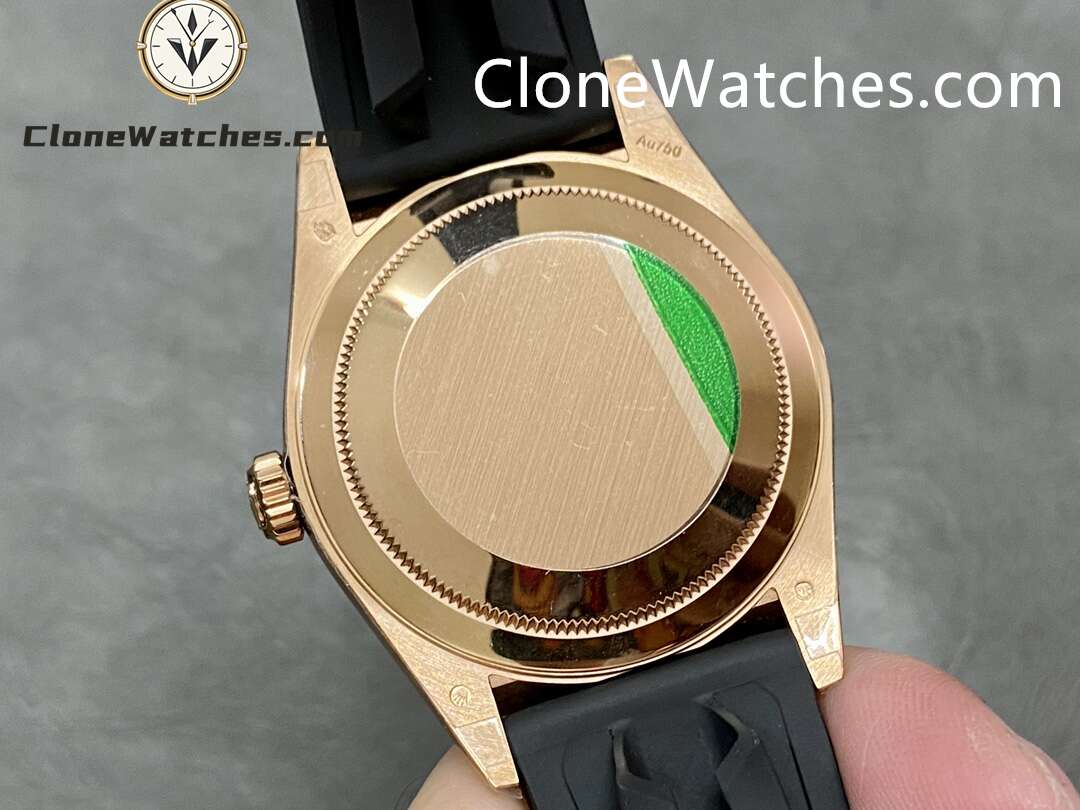 Rolex Super Clone Watch 1:1 Sky Dweller Rose Gold Black Dial m336235-0004 42MM Rubber Strap