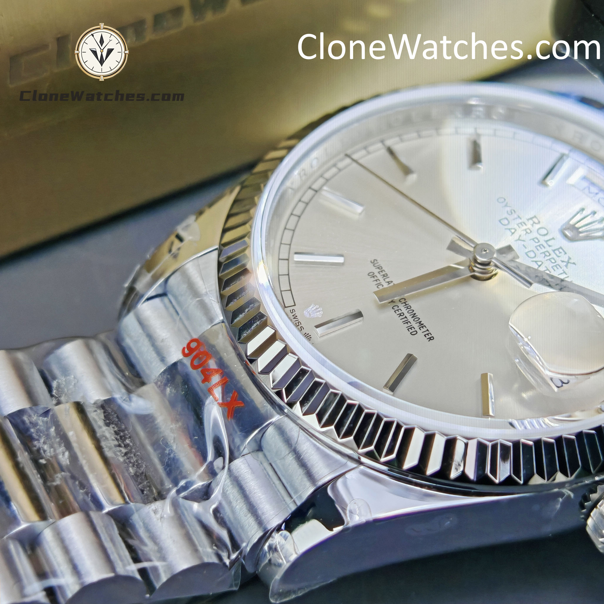 Rolex Super Clone Watches 1:1 Day Date Silver Dial 36mm m128236-0001 3255 Movement