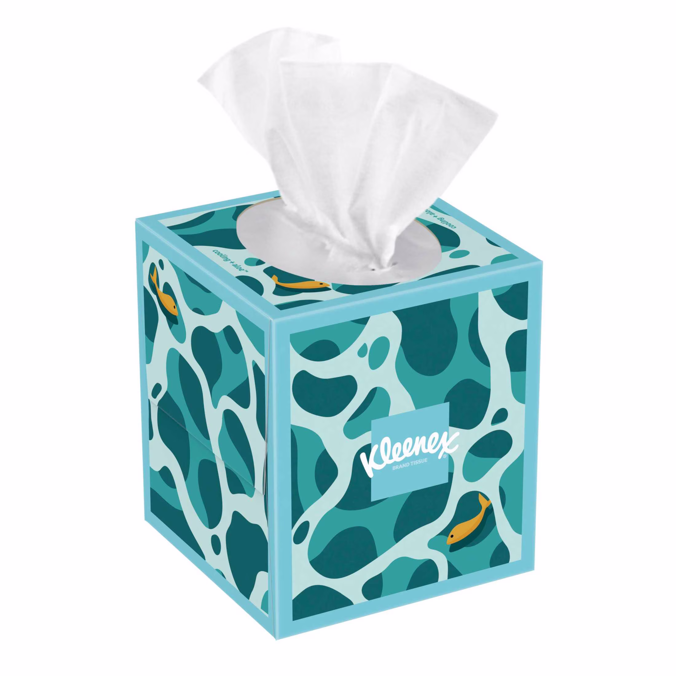 Kleenex Cooling + Aloe 2-Ply Cube Box Facial Tissues, 1 Pack (50 Total Tissues)