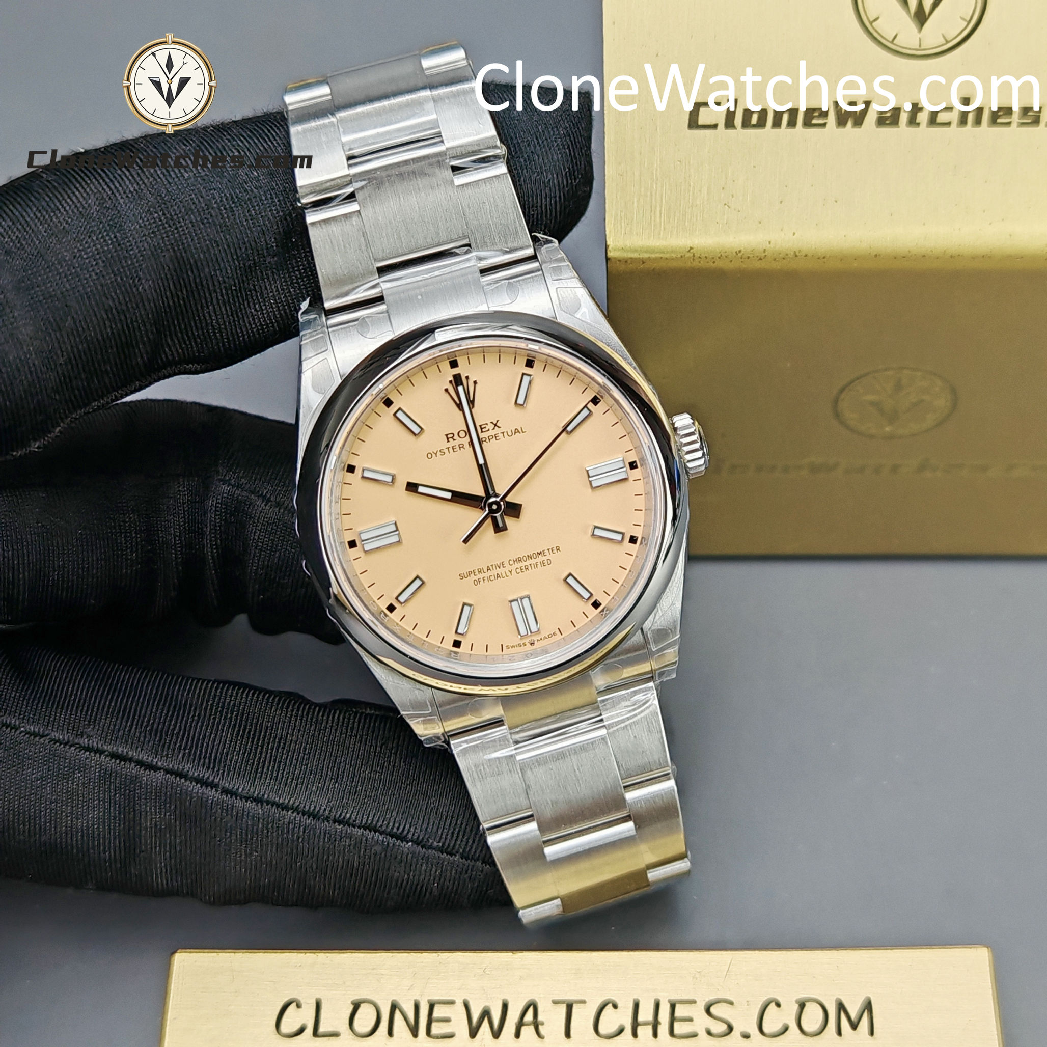 Rolex Super Clone Watches 1:1 Oyster Perpetual Yellow Dial 36mm M126000-0012 3230 Movement