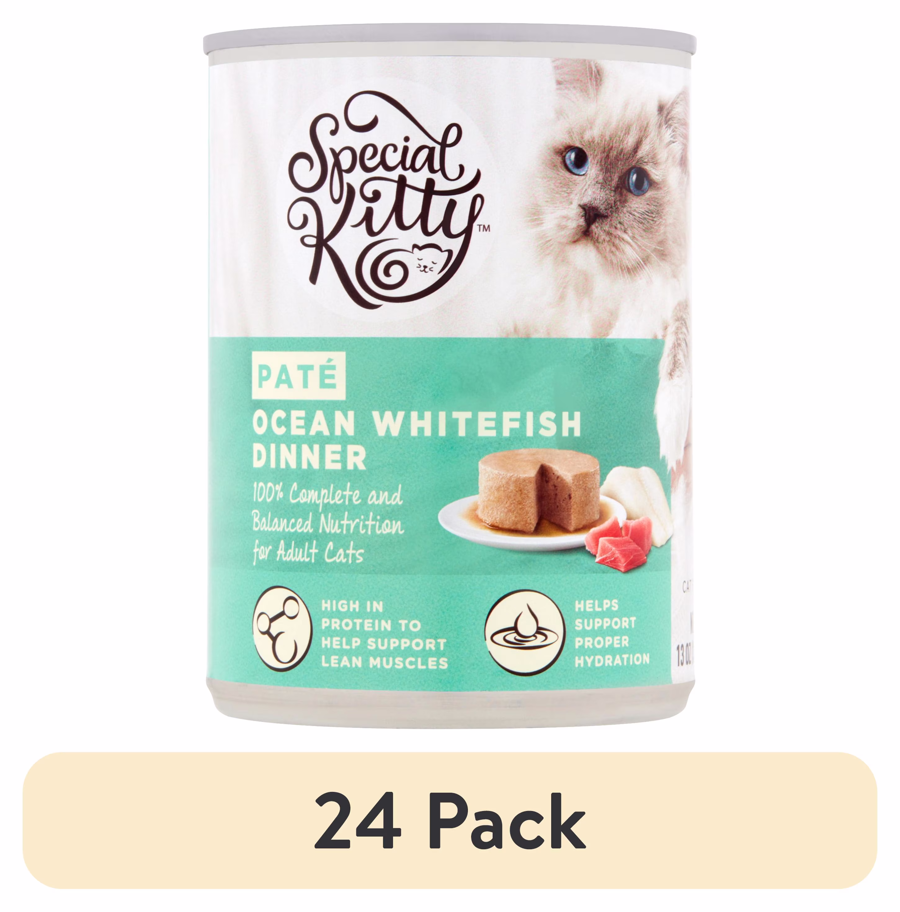 Special Kitty Ocean Whitefish Dinner Pate Wet Cat Food, 13 oz Can