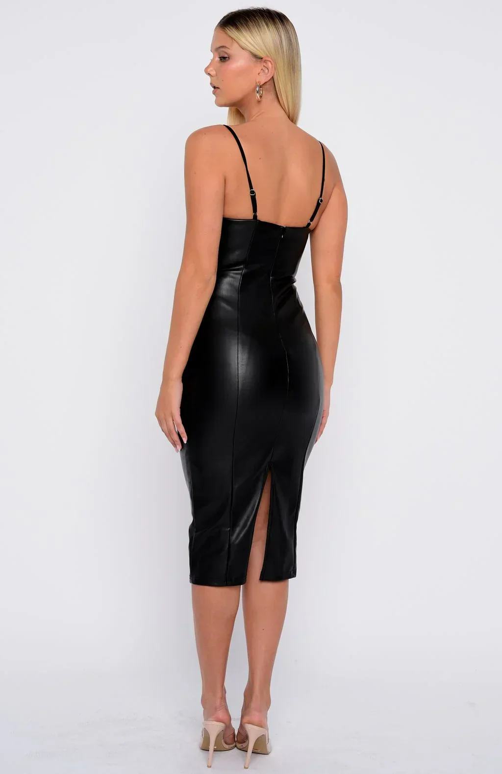 Next Level Only PU Midi Dress Black