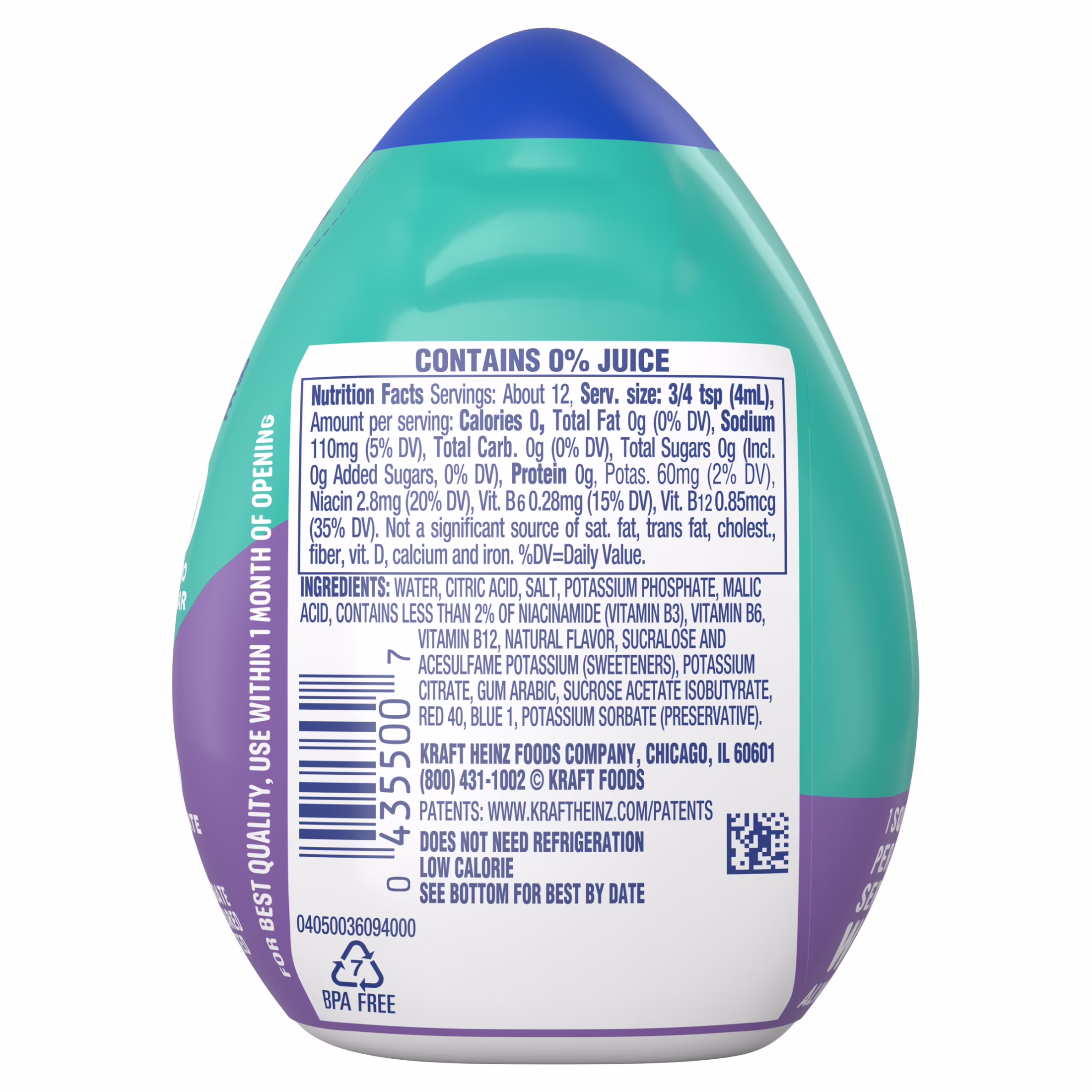 (12 pack) Mio Hydrate Arctic Grape Sugar Free Water Enhancer, 1.62 fl oz Bottle, Liquids