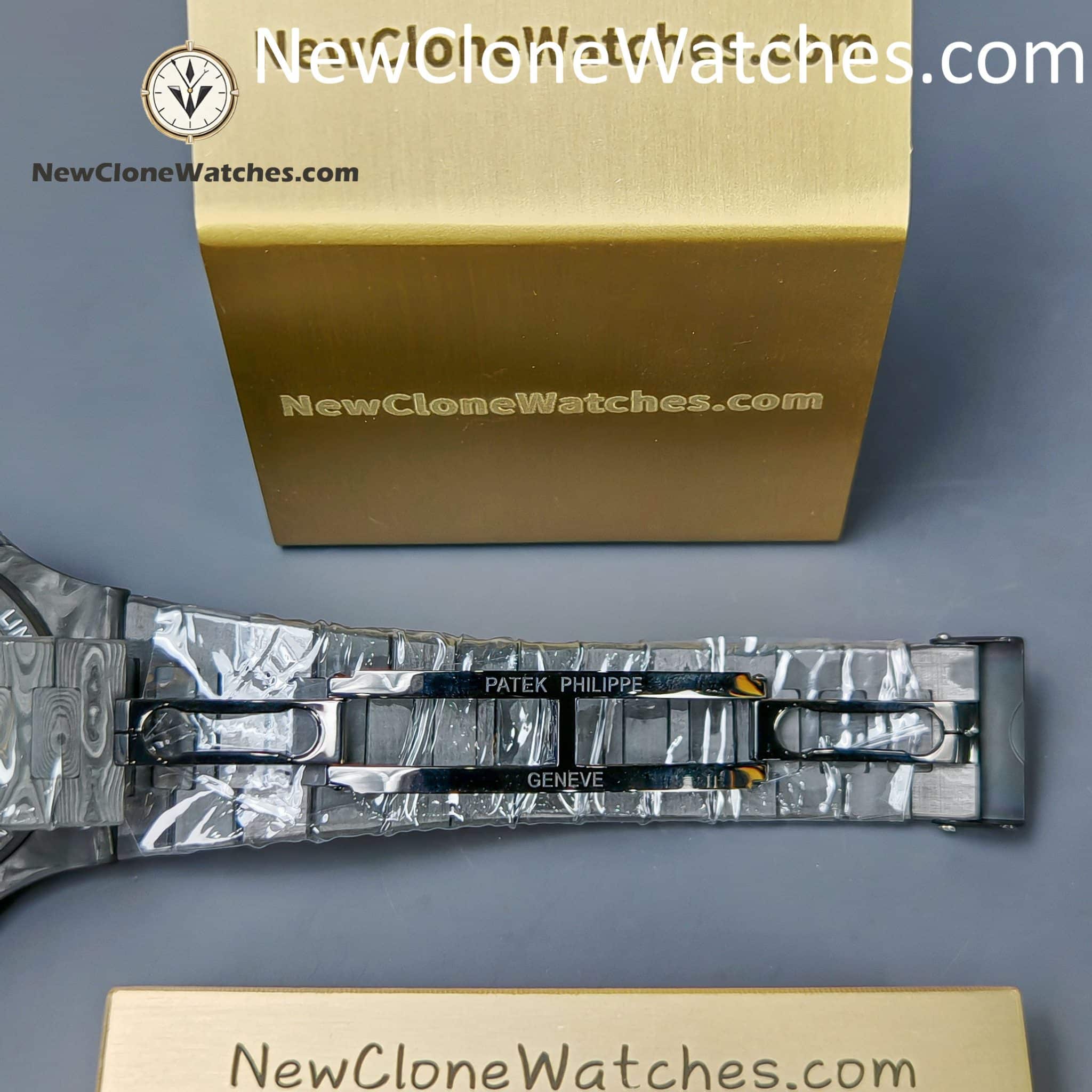 Modified Super Clone Watches 1:1 DiW Patek Philippe Nautilus 5711 Carbon Dial On Carbon Bracelet