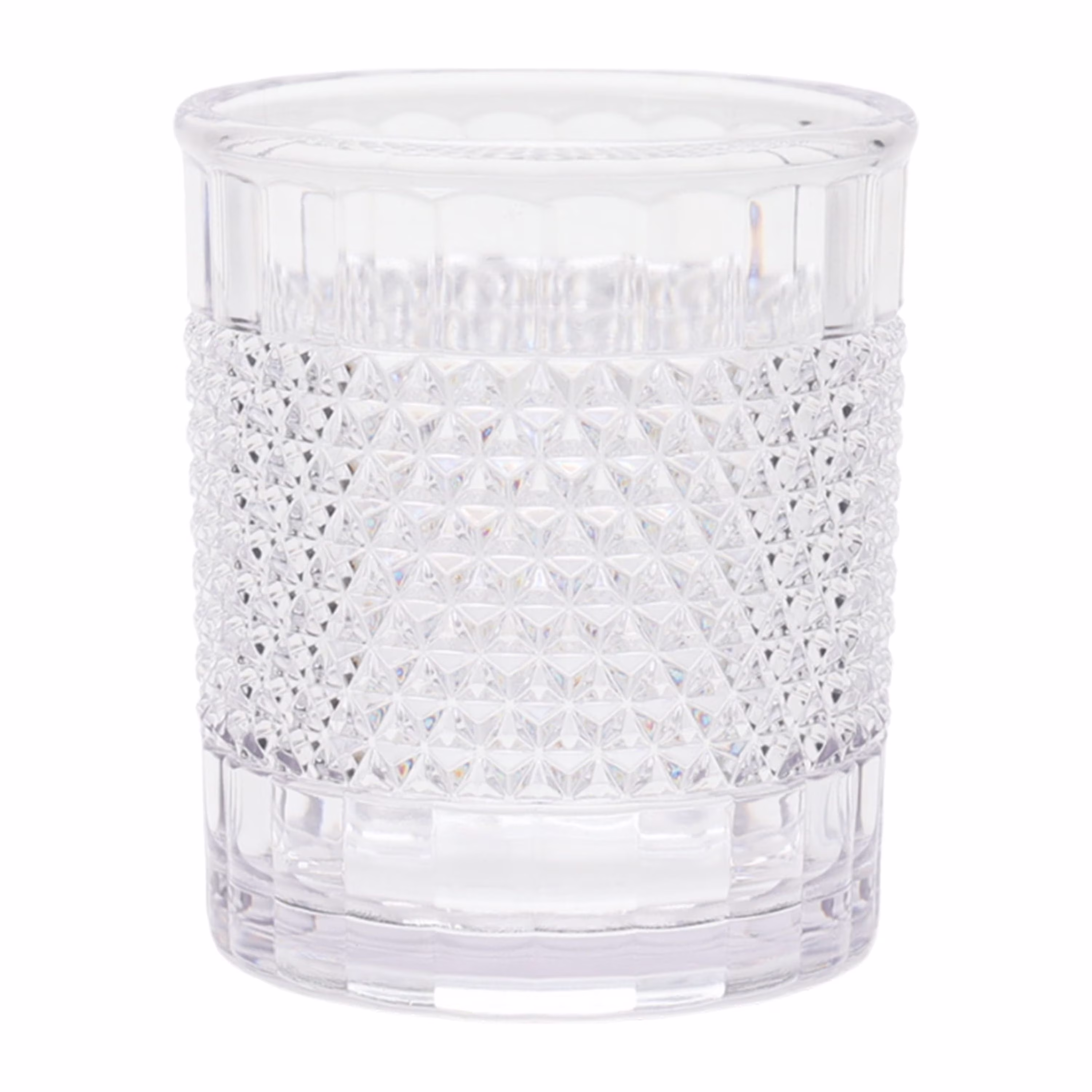 (6 pack) Mainstays 14 oz Short Acrylic Diamond Texture Tumbler, Clear
