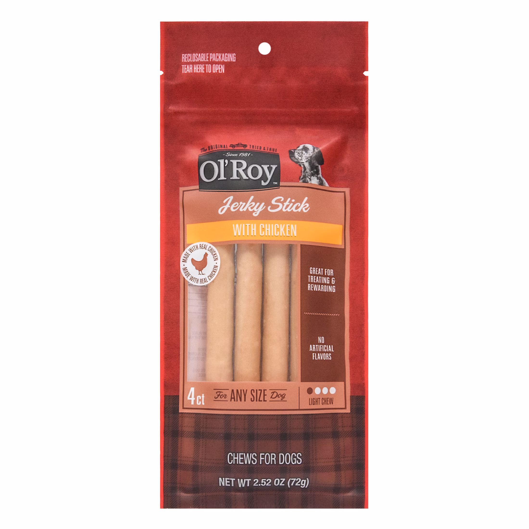 Ol' Roy Jerky Stick with Chicken, 2.52 oz, 4 Count