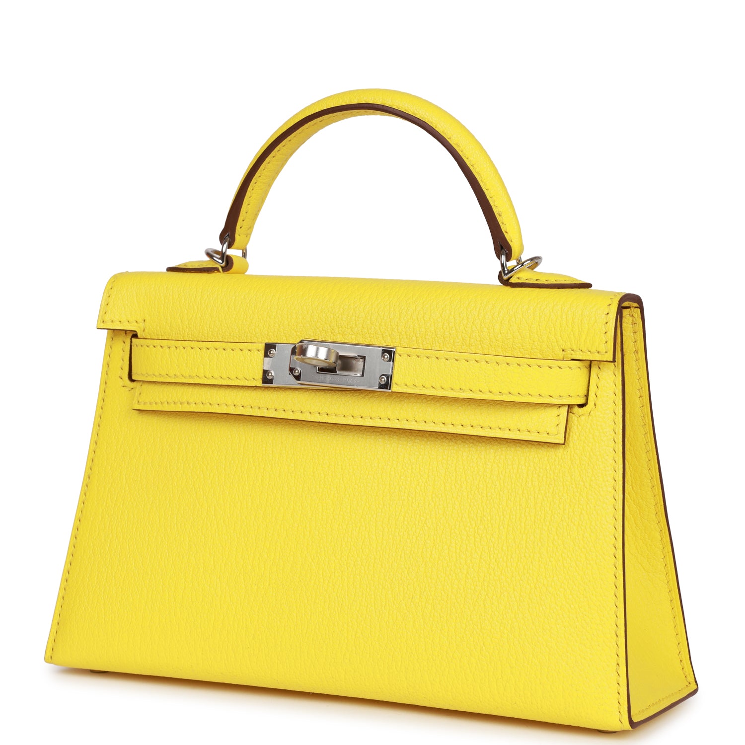 Hermes Kelly Sellier 20 Jaune Citron Chvre Palladium Hardware